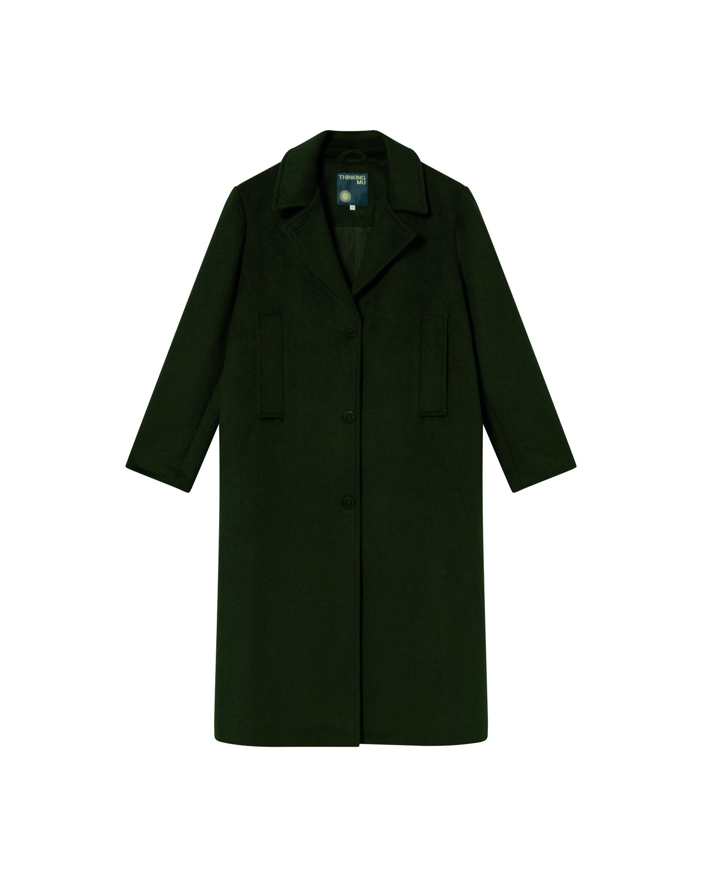 Abrigo verde lana Rita sostenible - silueta 7