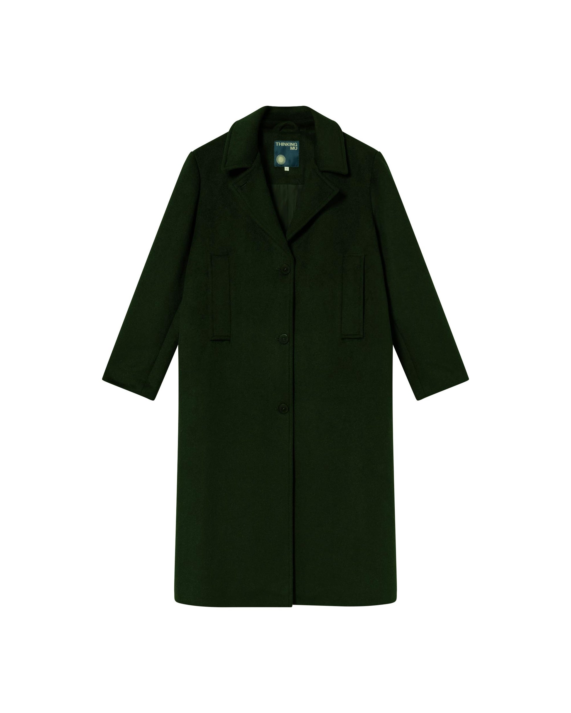 Abrigo verde lana Rita sostenible - silueta 7