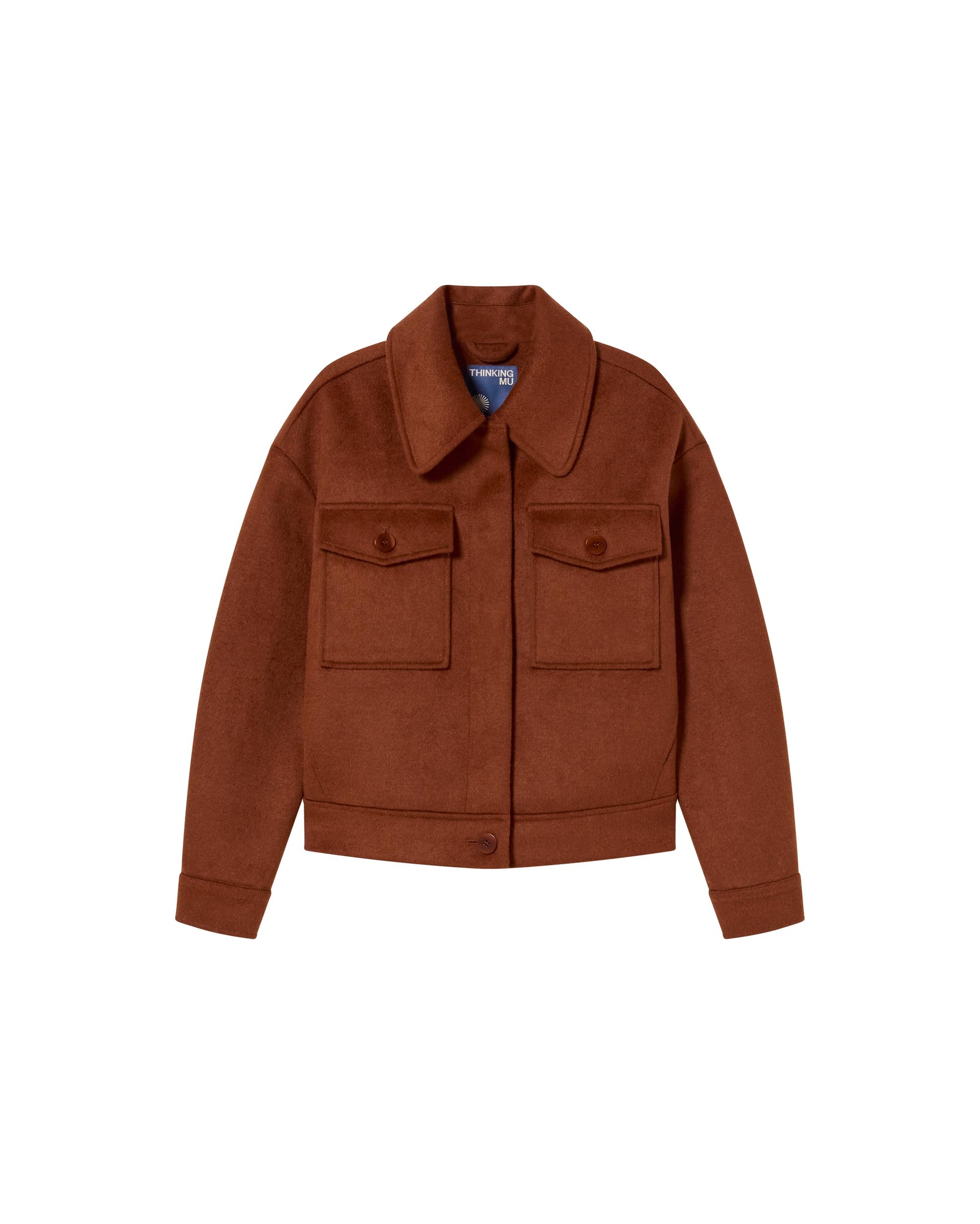 Chaqueta marrón lana Frankie sostenible - silueta 9