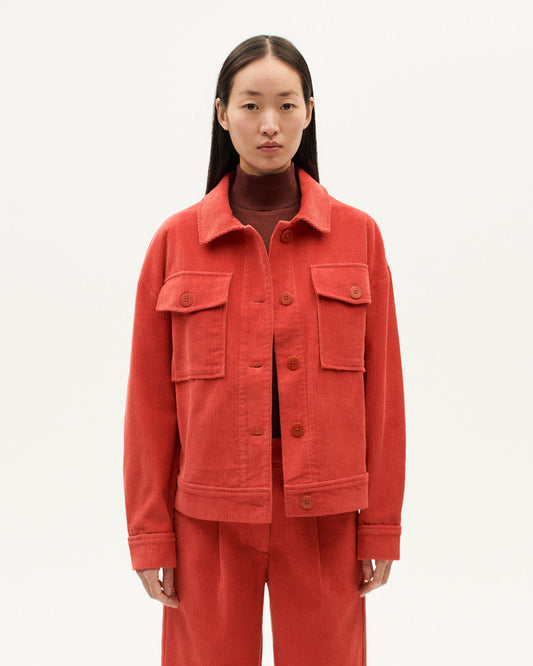 Chaqueta roja pana Frans sostenible-1