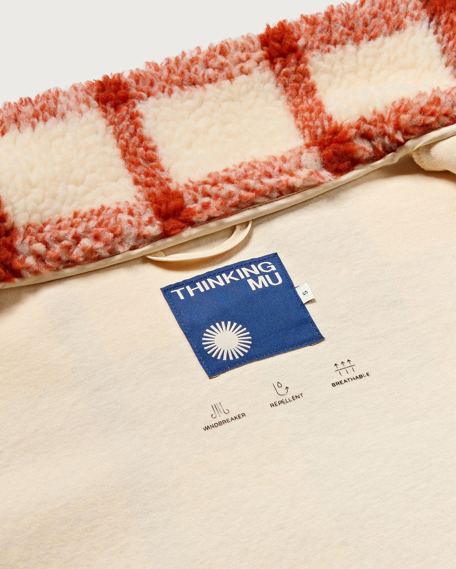 Chaqueta roja cuadros picnic Sophie sostenible - silueta 1