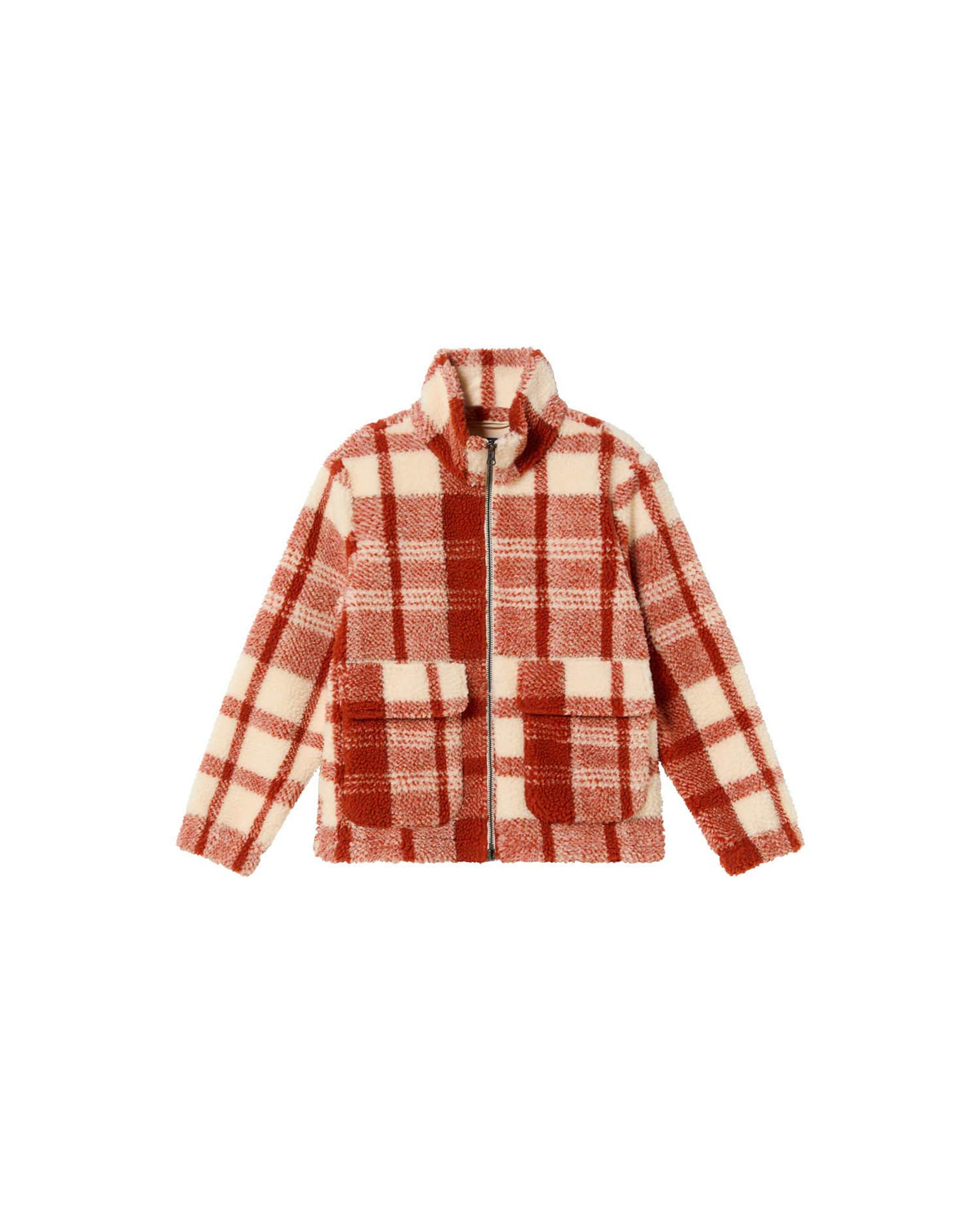 Chaqueta roja cuadros picnic Sophie sostenible - silueta 4