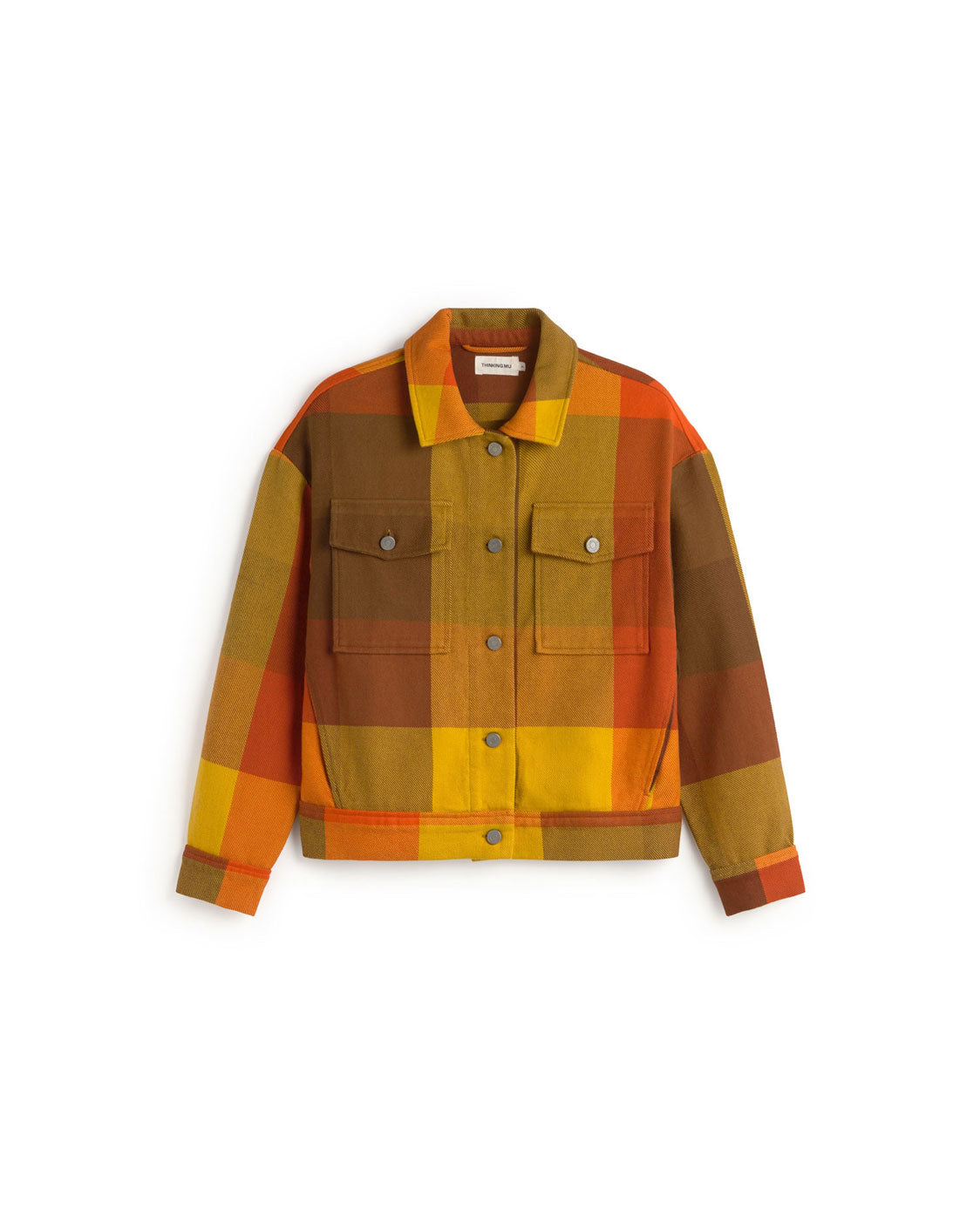 Chaqueta cuadros marrón Frans sostenible silueta - 1