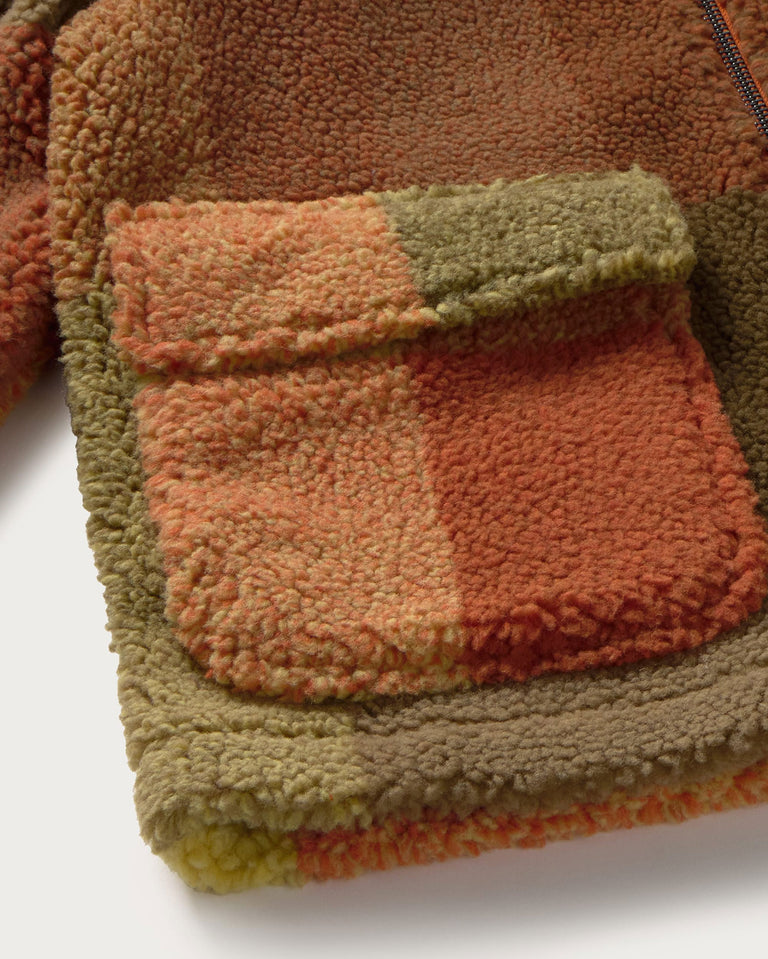 Chaqueta borreguito marrón cuadros Sophie sostenible silueta - 2