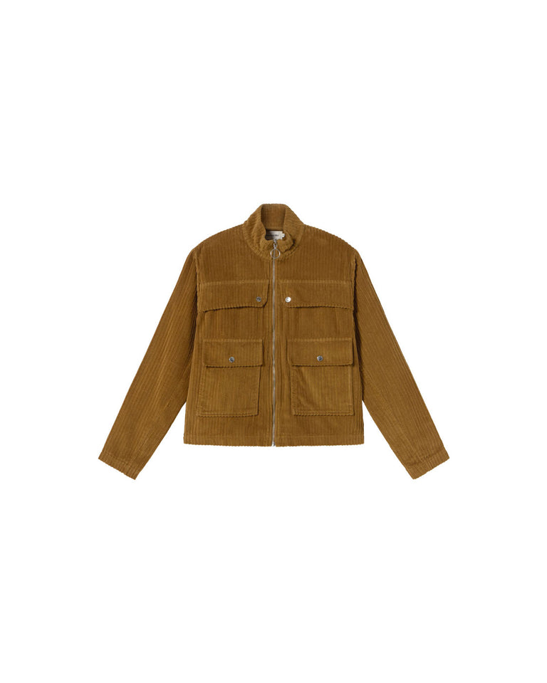 Chaqueta pana marrón Celia sostenible silueta - 1