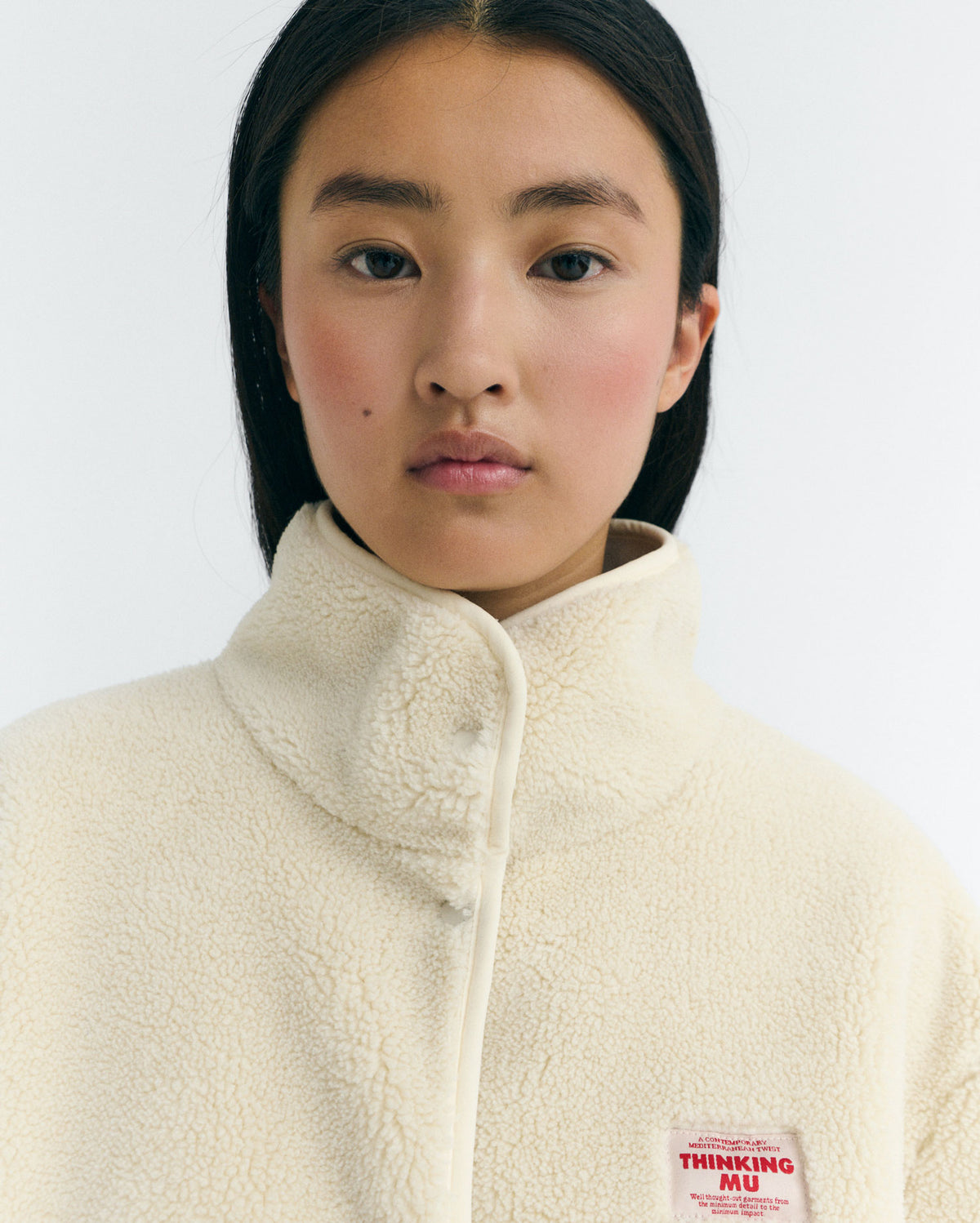 Chaqueta borreguito cruda Kourtney sostenible - 4