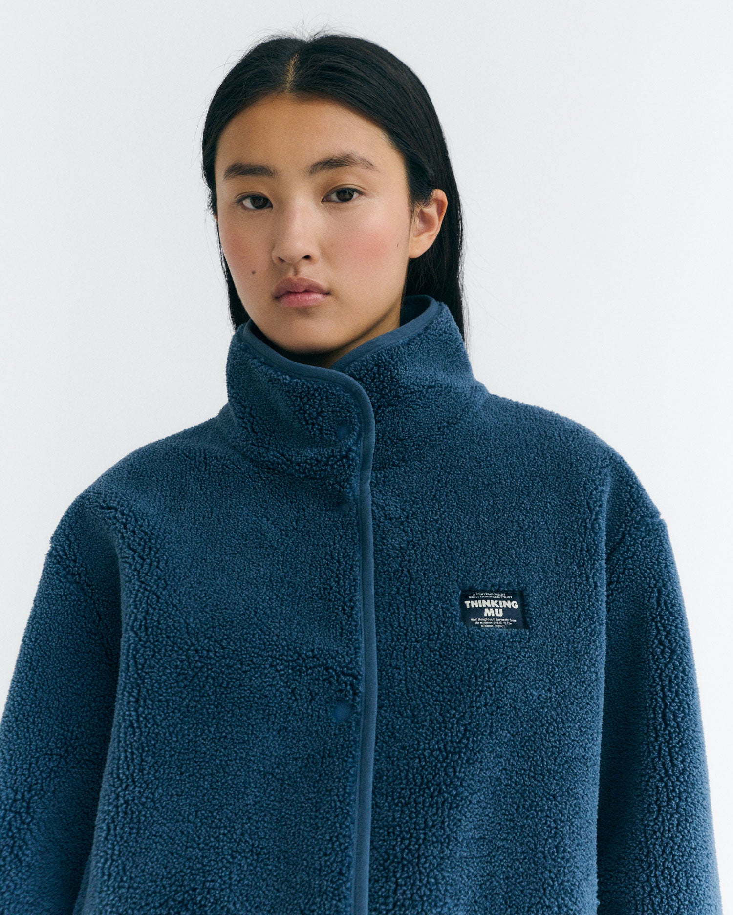 Kourtney Women's Blue Fleece Jacket Kourtney | Thinking Mu