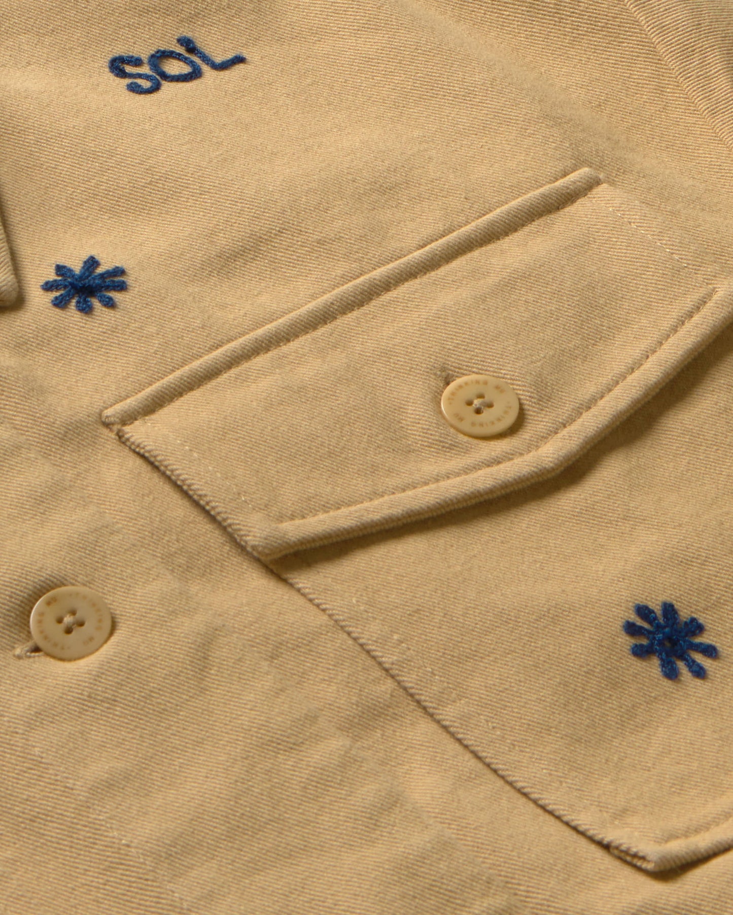 Chaqueta beige sol chain Frans sostenible - silueta 2