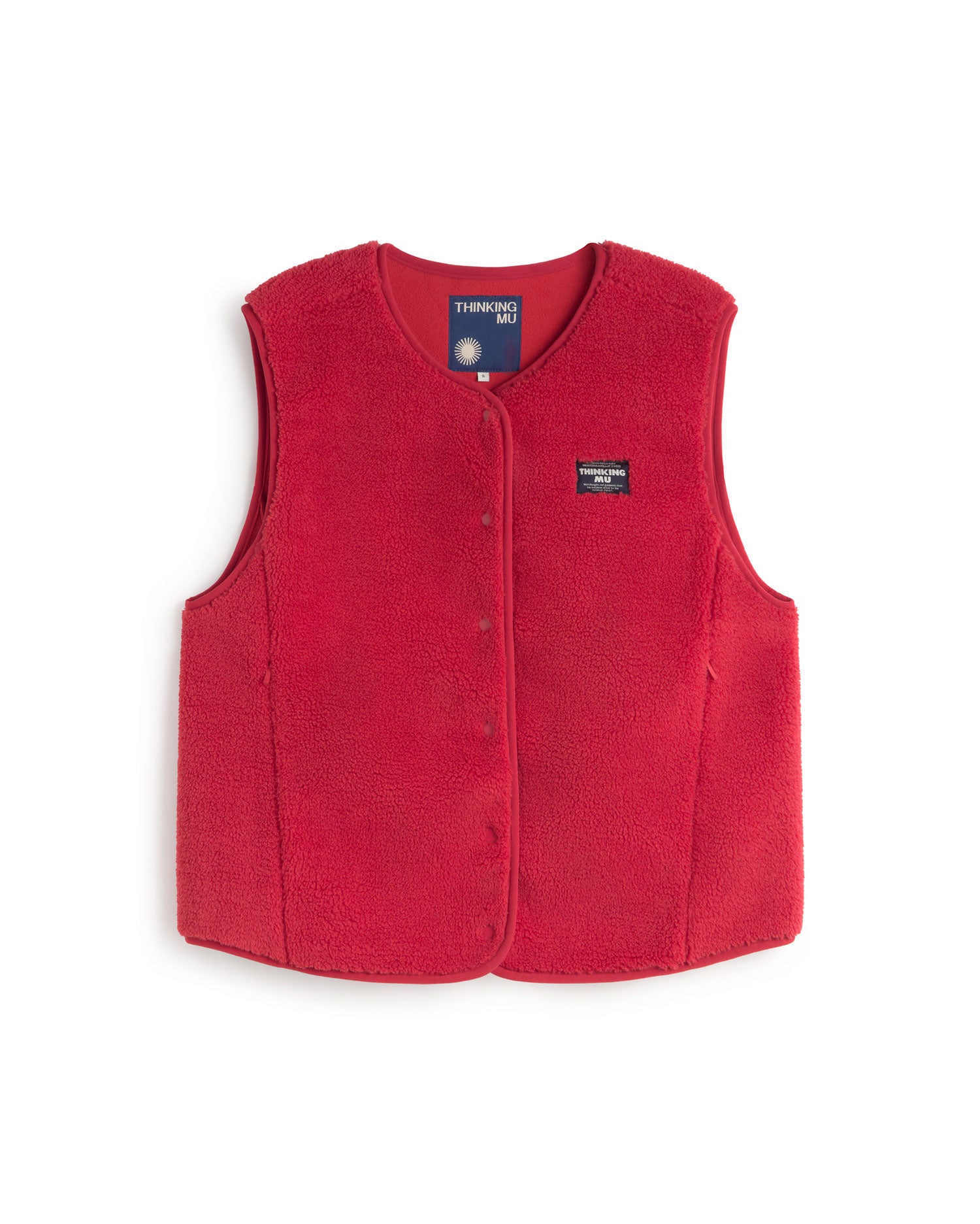 Chaleco borreguito rojo Jay sostenible silueta - 1