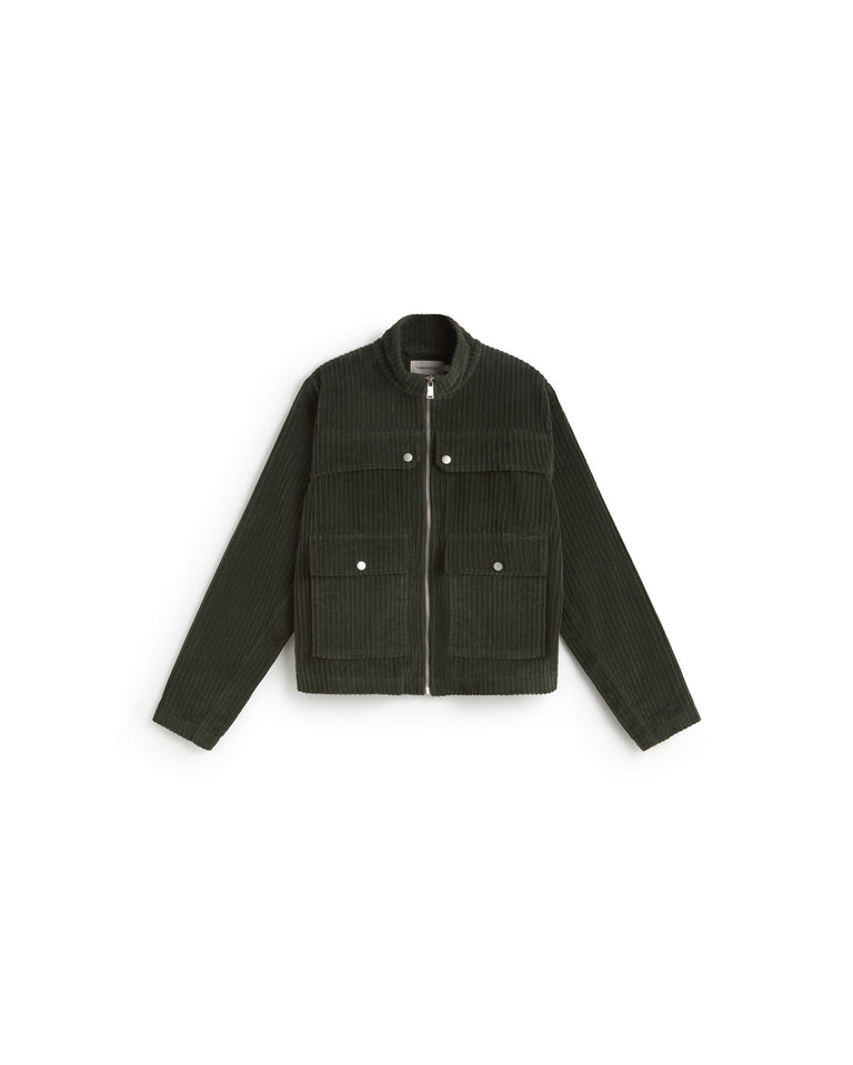 Chaqueta pana verde Celia sostenible silueta - 1