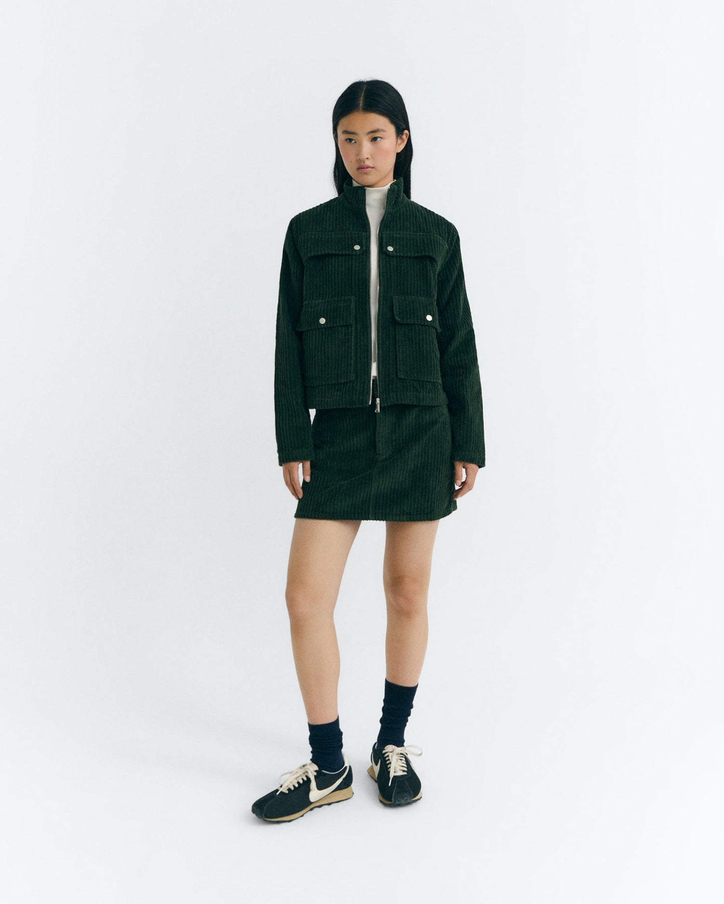 Chaqueta pana verde Celia sostenible - 2