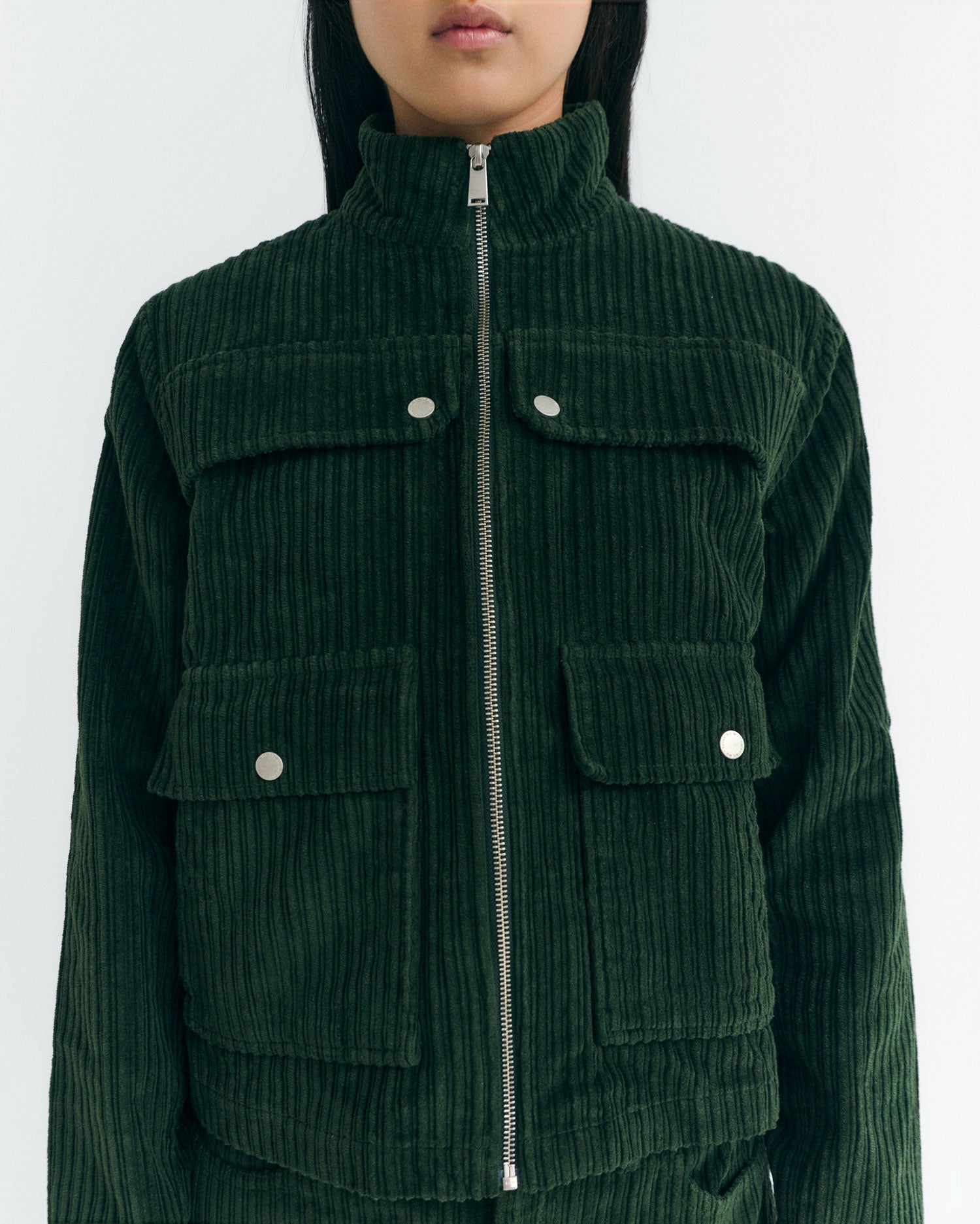 Chaqueta pana verde Celia sostenible - 5