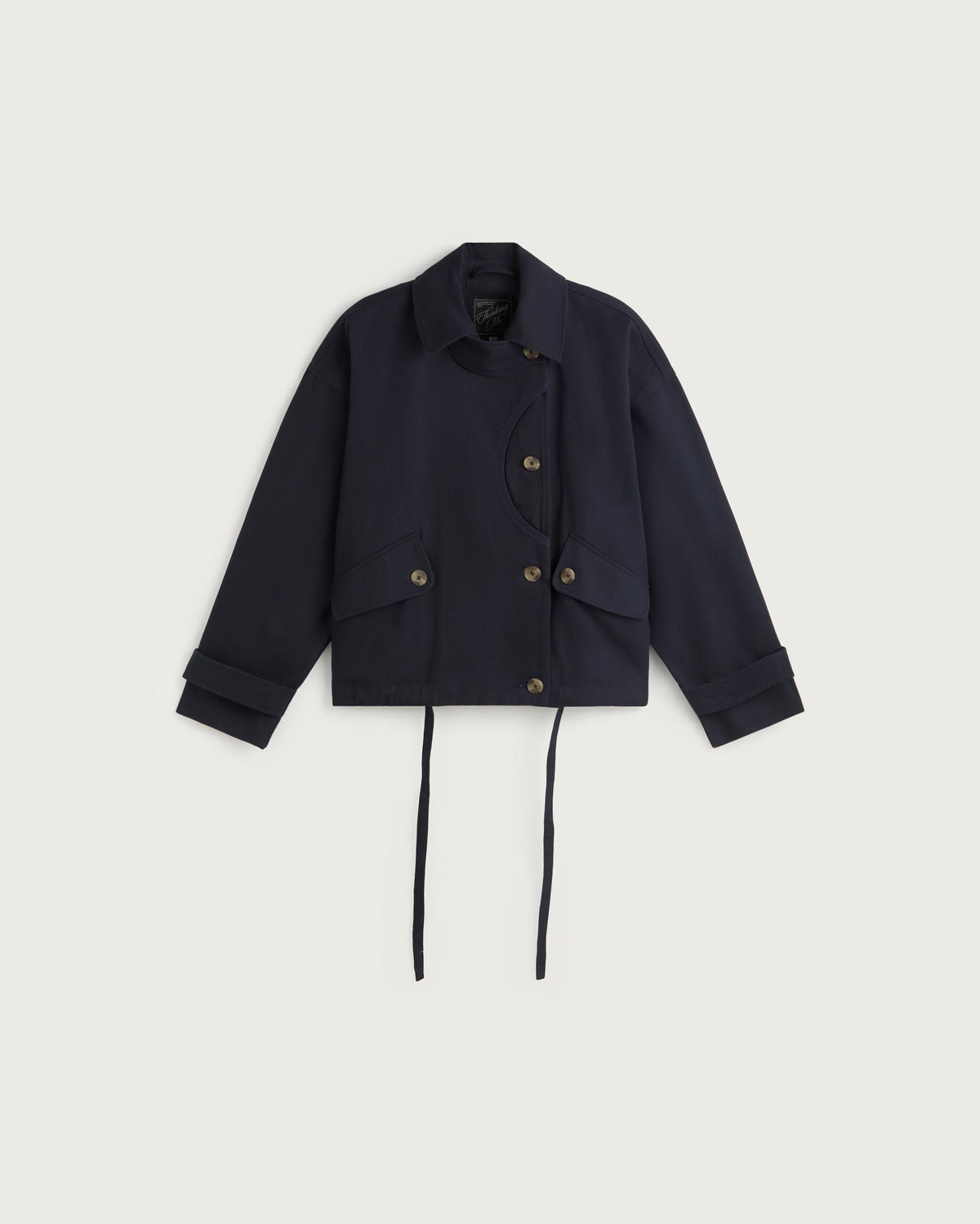 Chaqueta oversize navy Norma sostenible silueta - 1