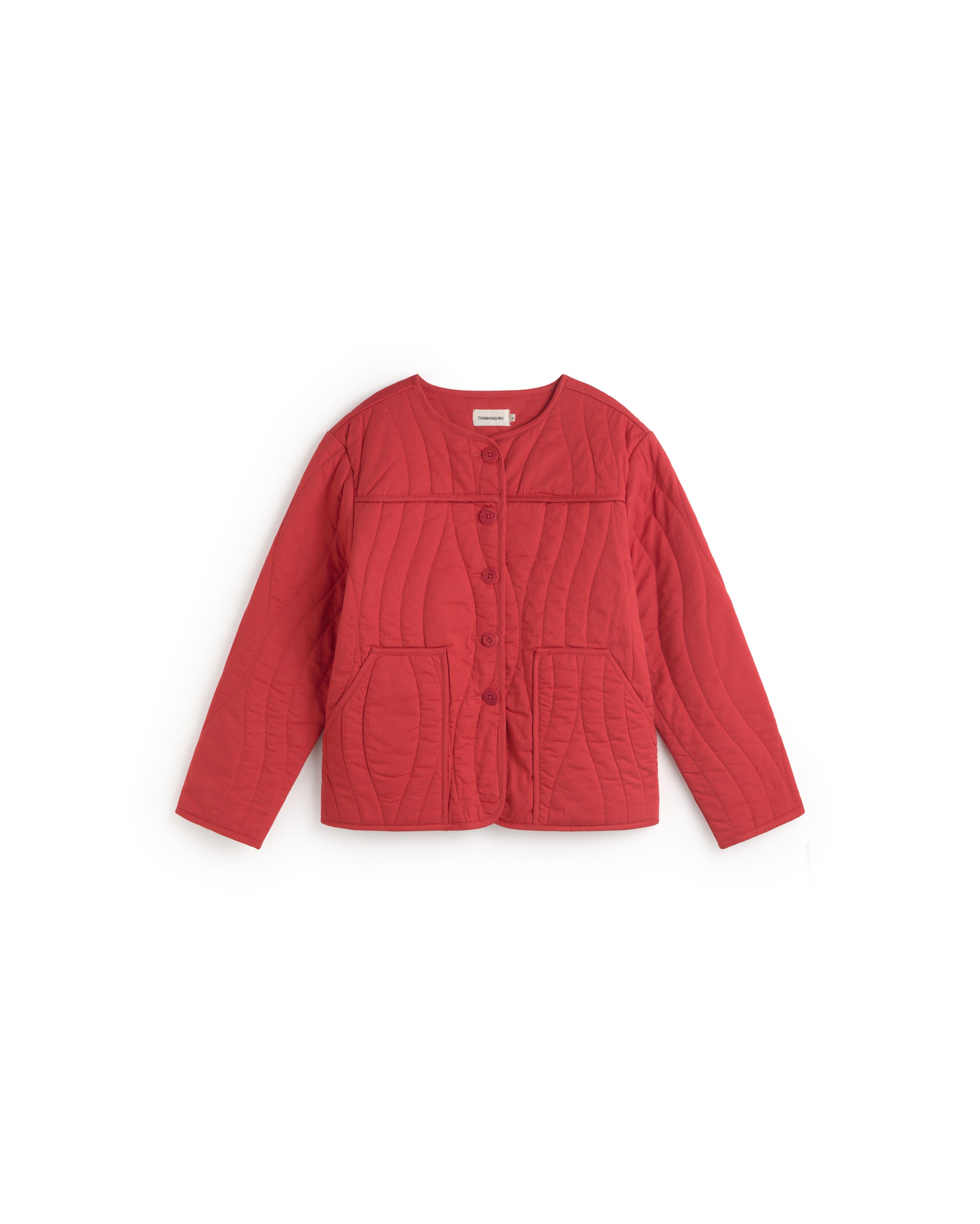 Chaqueta acolchada roja Ayo sostenible silueta - 1