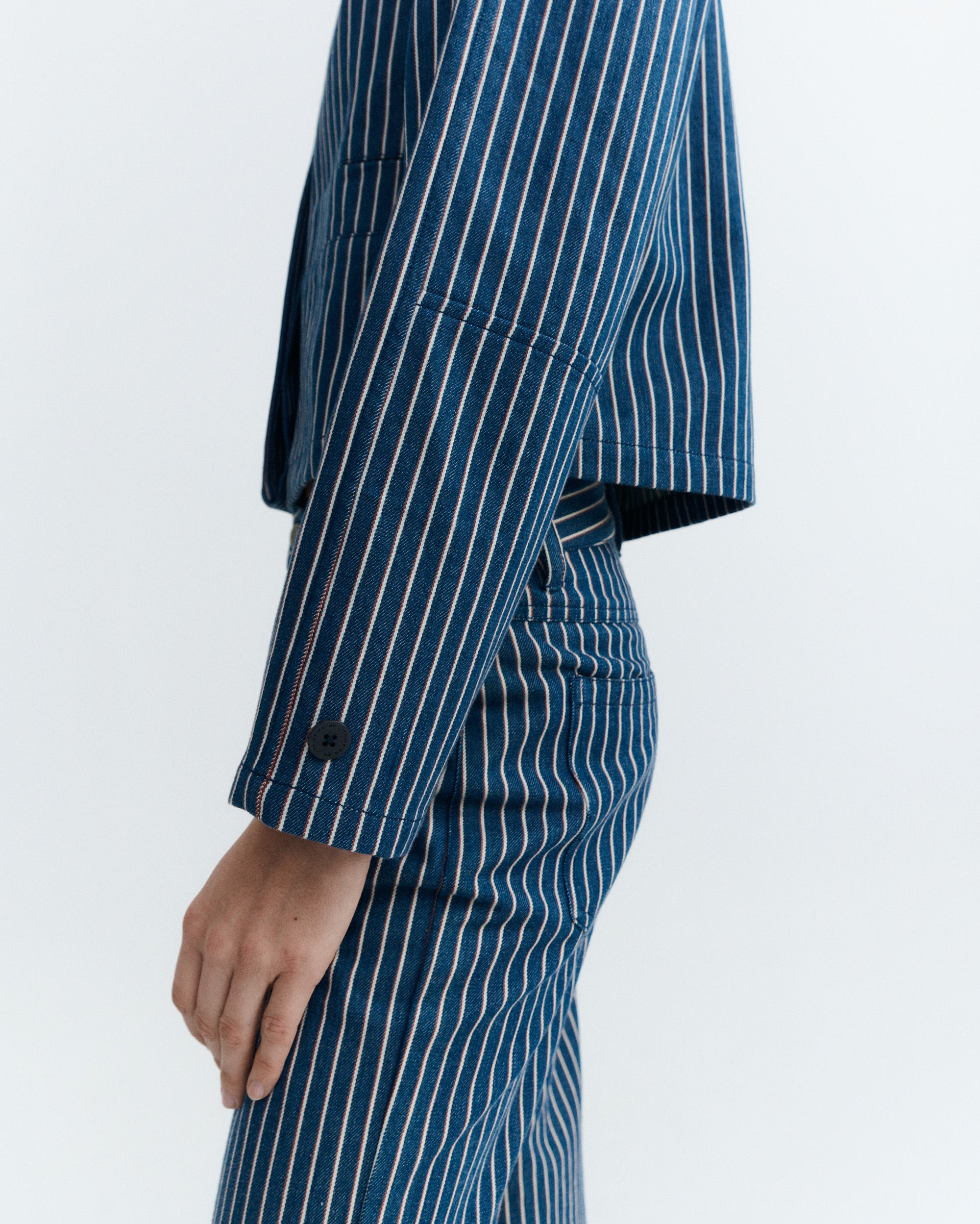Astrid Women's Natural Dye Striped Jacket - Thinking Mu