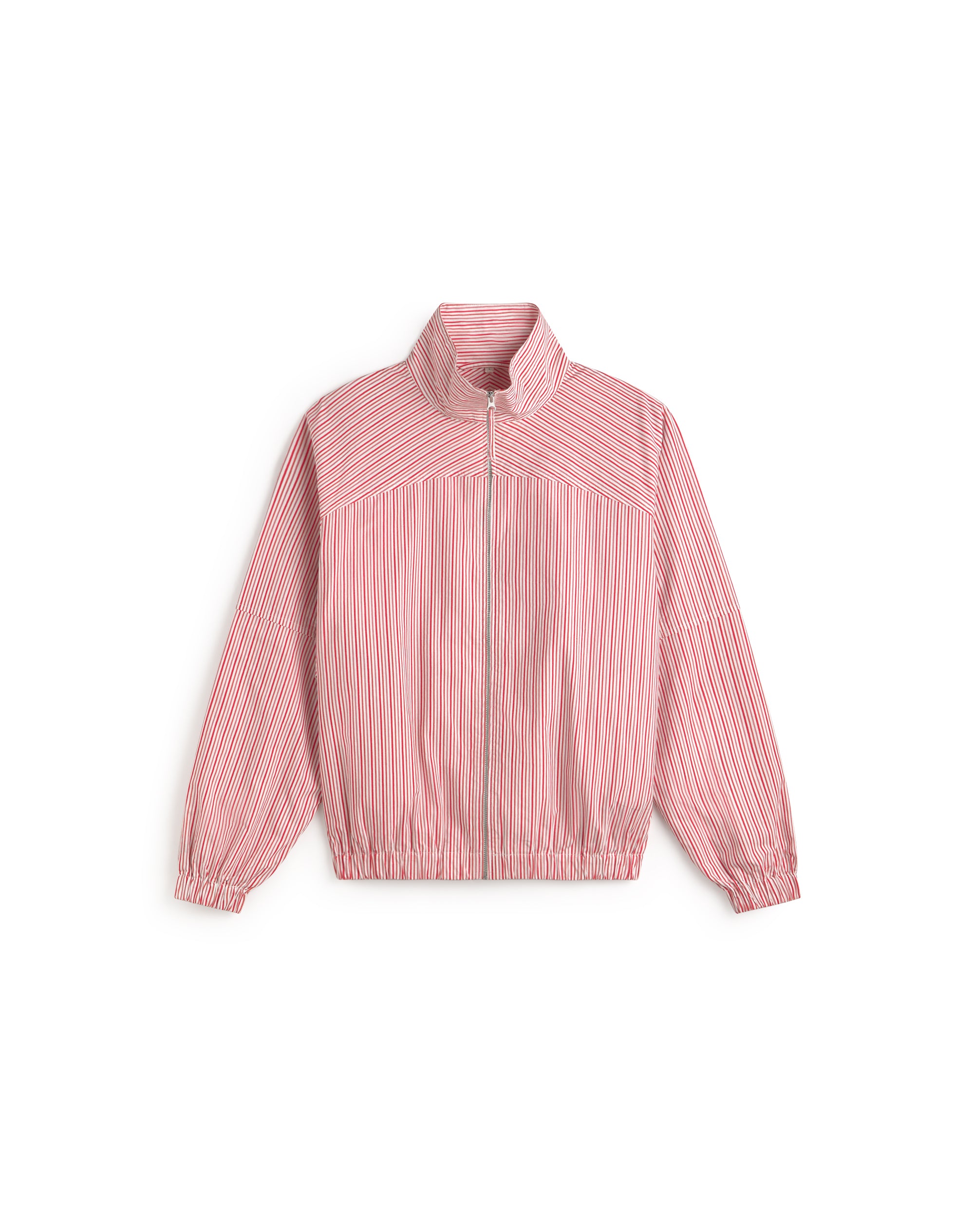 Women's Pink and Red Striped Bomber Jacket Monica | Thinking Mu