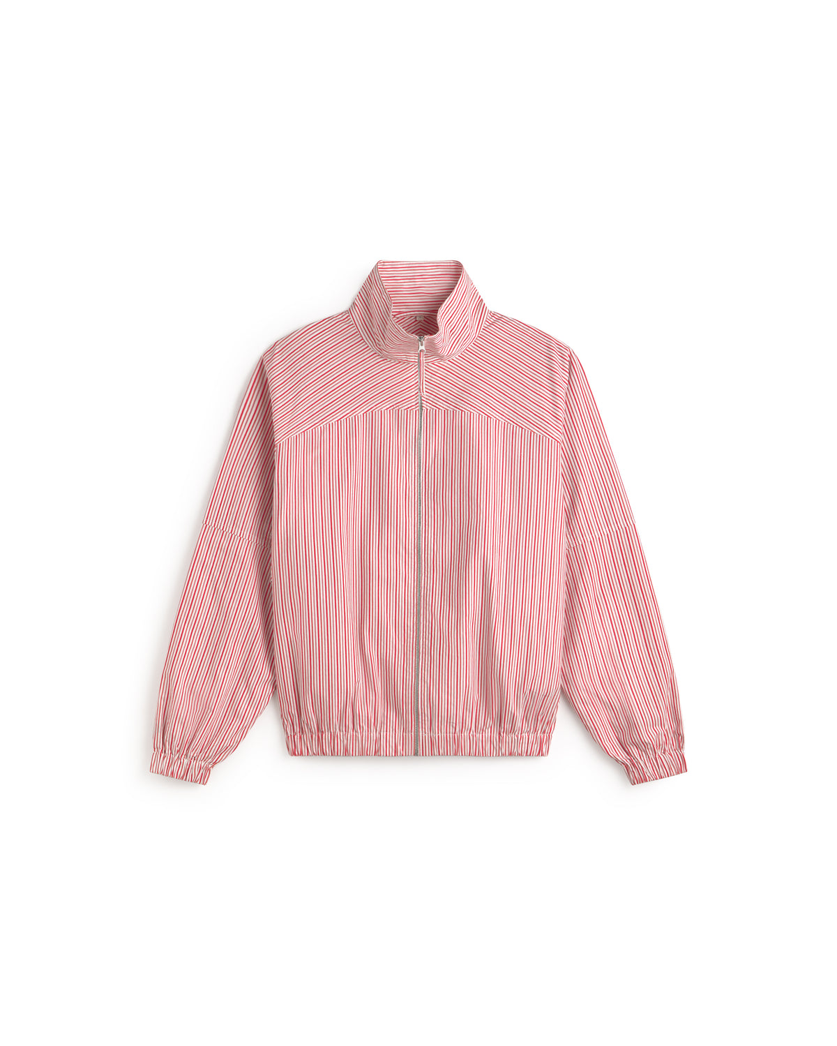 Chaqueta bomber rayas rosa y roja Monica sostenible silueta - 1