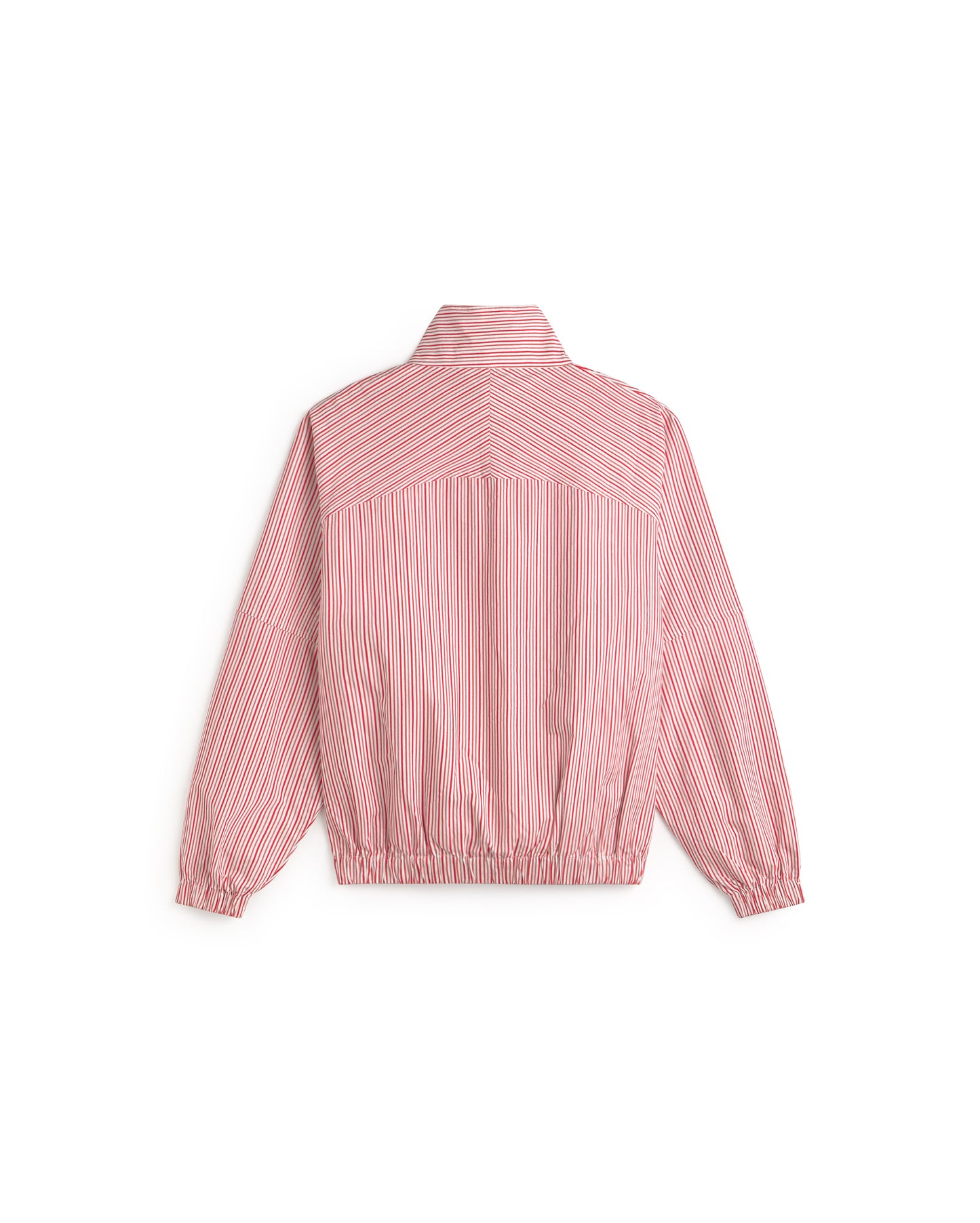 Chaqueta bomber rayas rosa y roja Monica sostenible silueta - 3