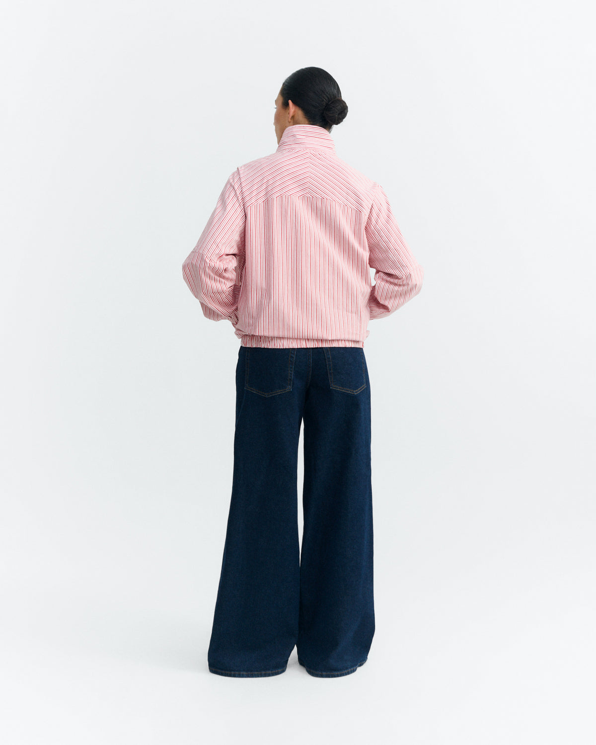 Chaqueta bomber rayas rosa y roja Monica sostenible - 5