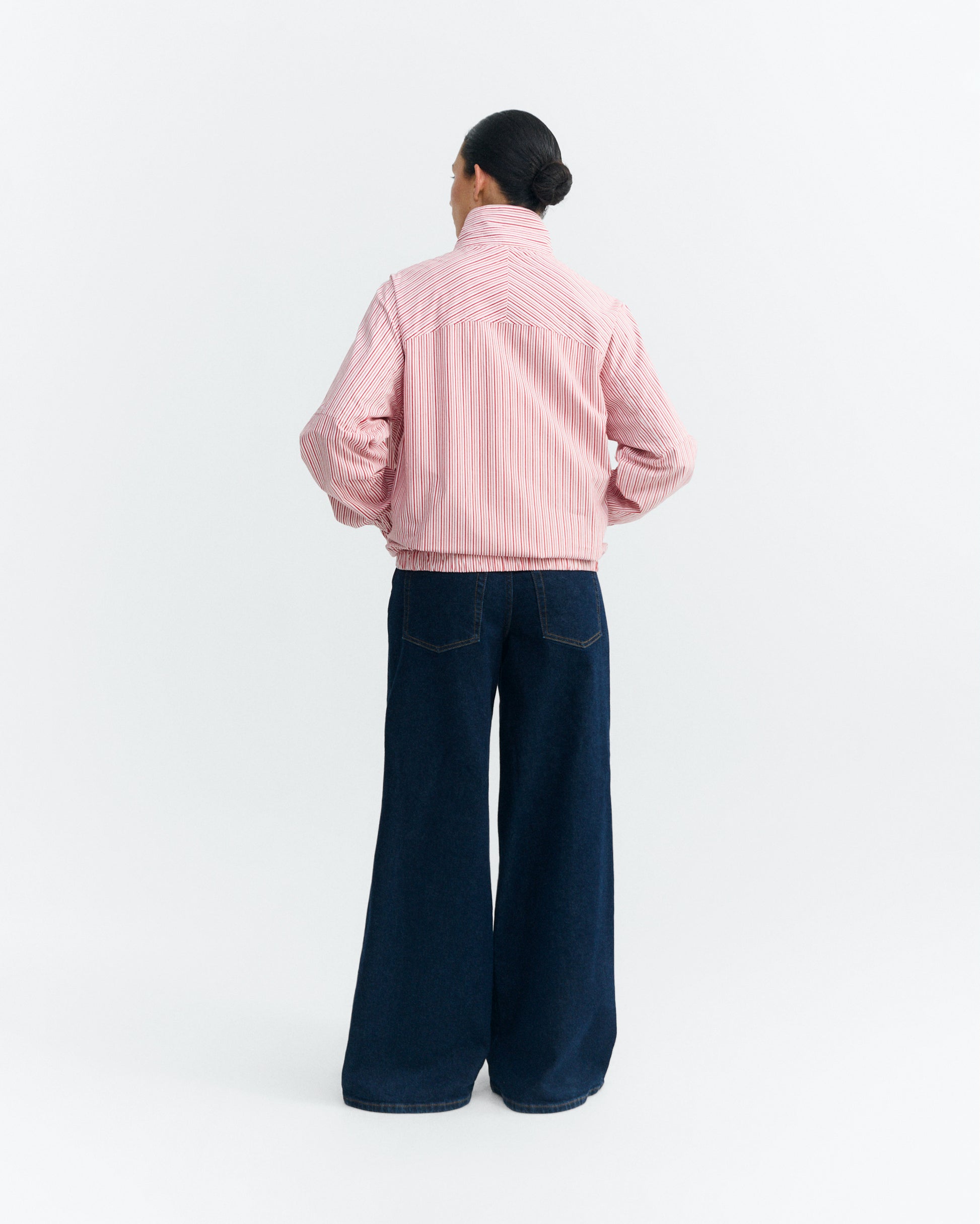 Chaqueta bomber rayas rosa y roja Monica sostenible - 5