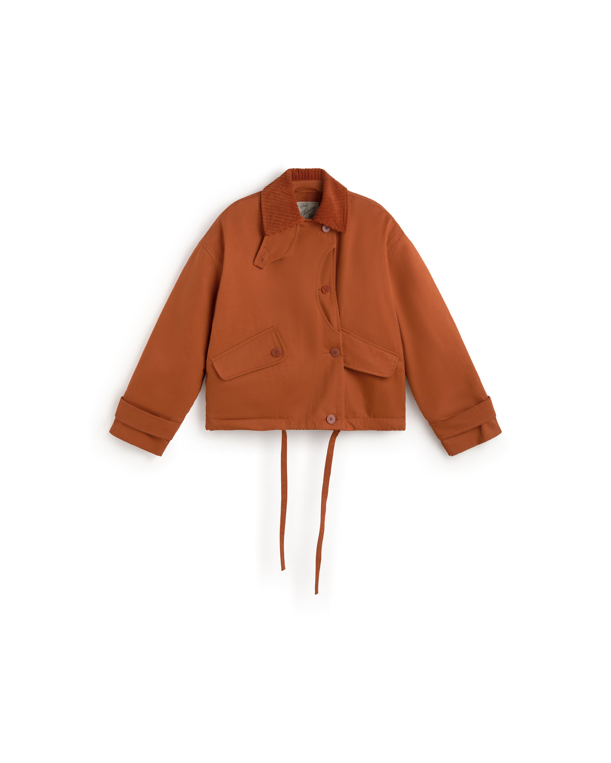 Chaqueta acolchada oversize naranja Norma sostenible silueta - 1