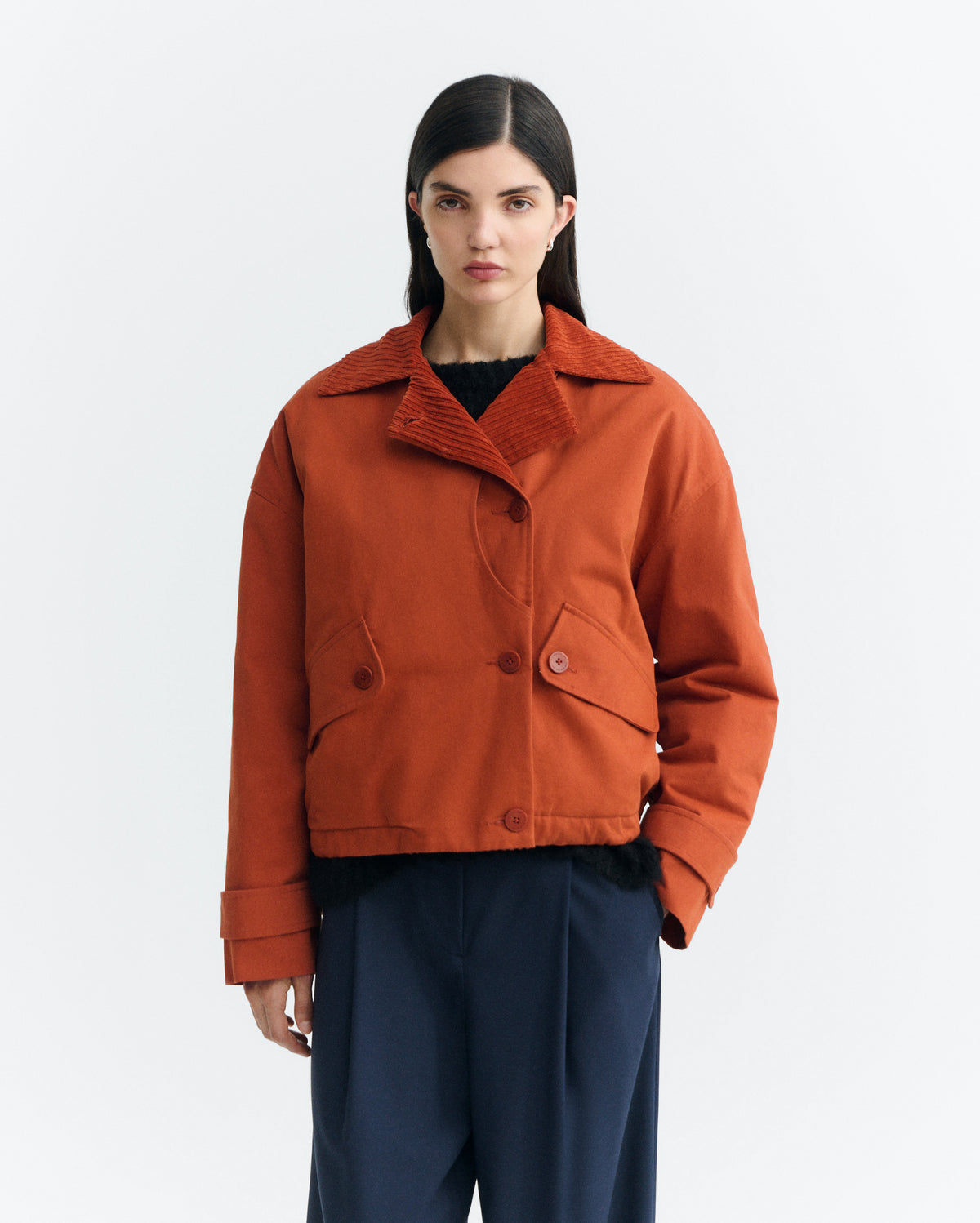 Chaqueta acolchada oversize naranja Norma sostenible - 1