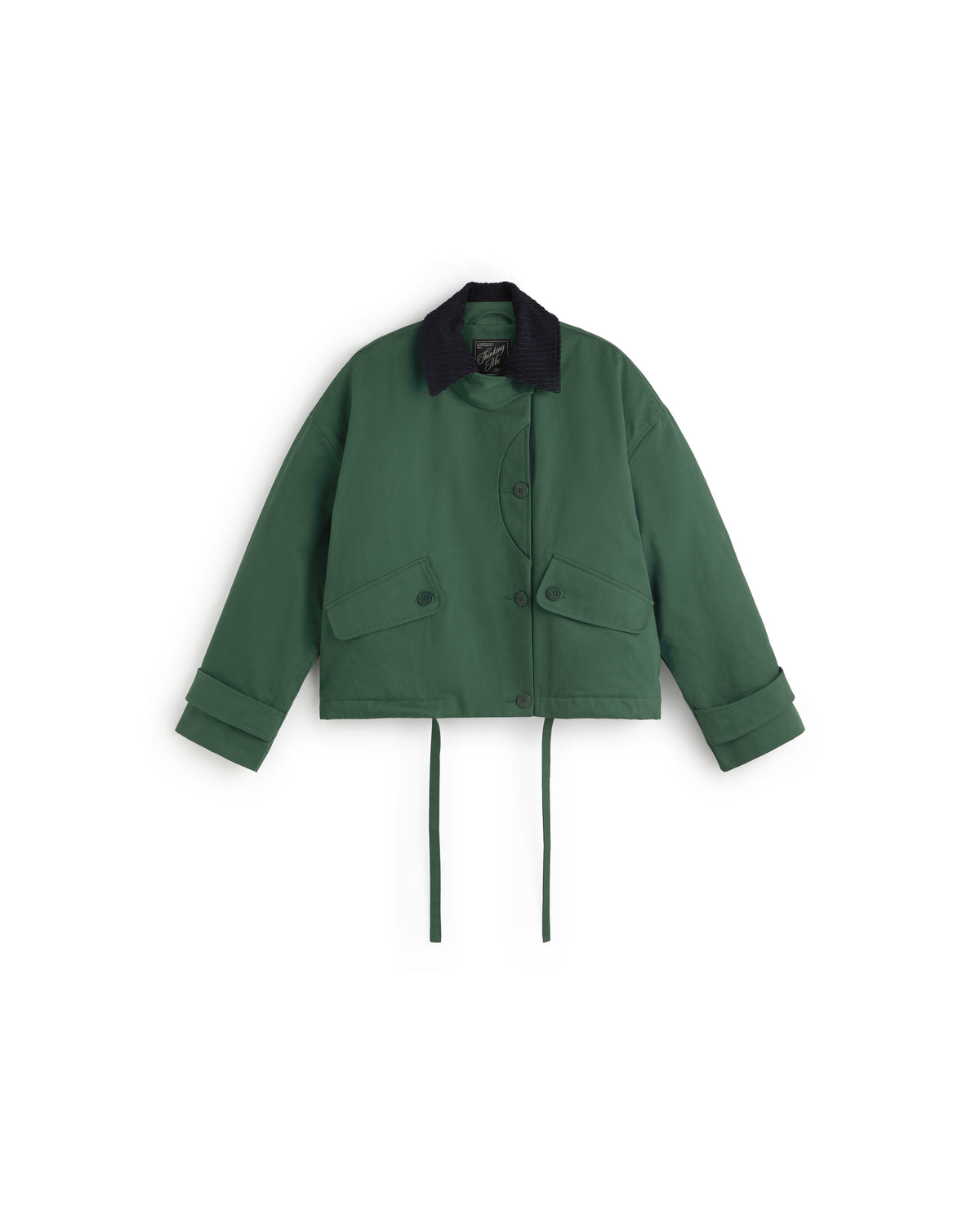 Chaqueta acolchada oversize verde Norma sostenible silueta - 1