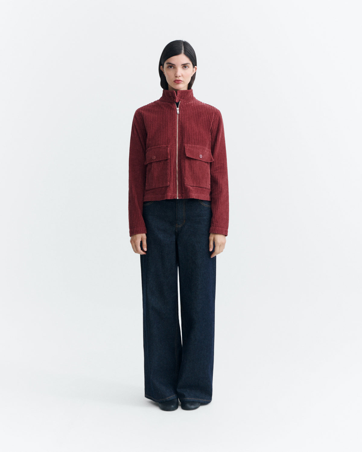 Chaqueta pana roja Delia sostenible - 2