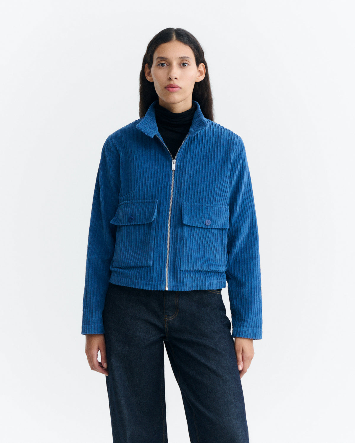 Chaqueta pana azul Delia sostenible - 2