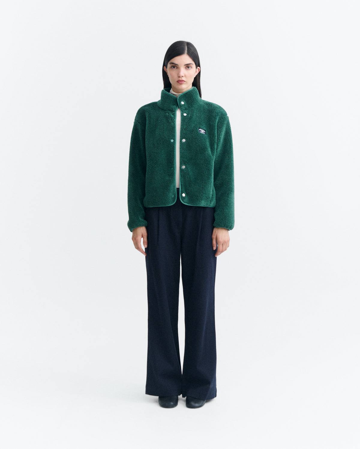 Chaqueta borreguito verde Kourtney sostenible - 1