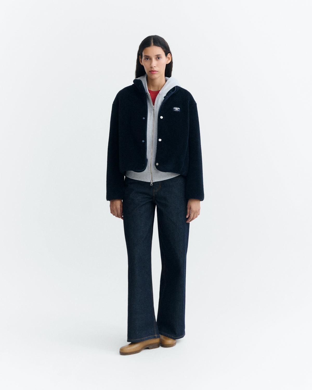 Chaqueta borreguito navy Kourtney sostenible - 1
