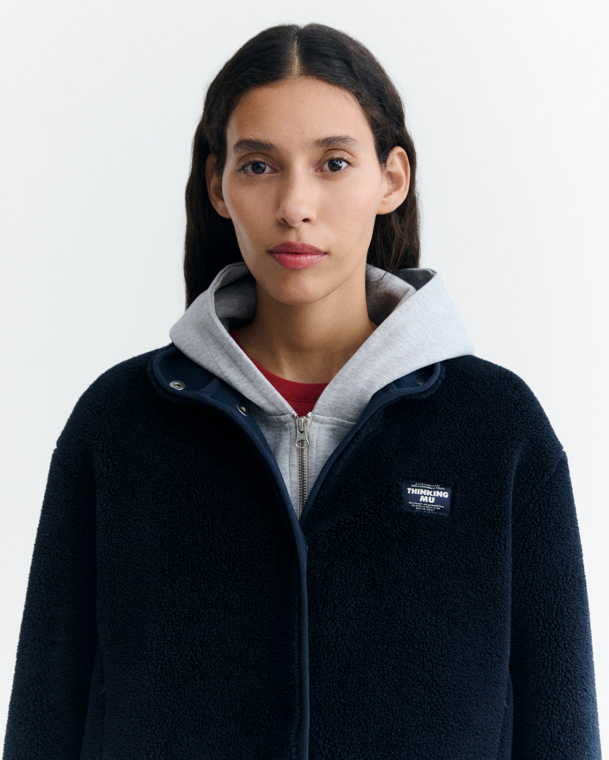 Chaqueta borreguito navy Kourtney sostenible - 3