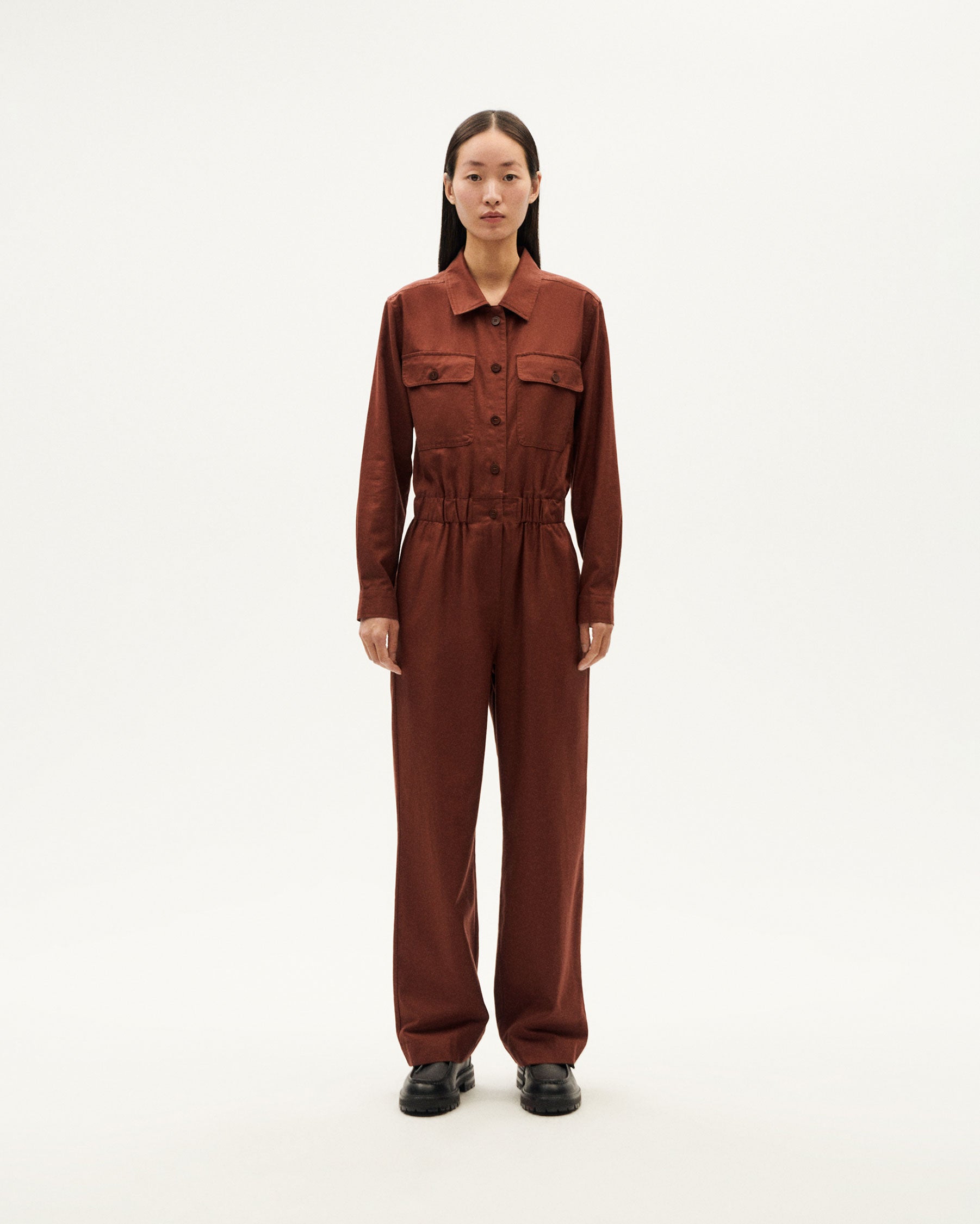 Montana sustainable women's brown jumpsuit : Thinking Mu – Thinking MU