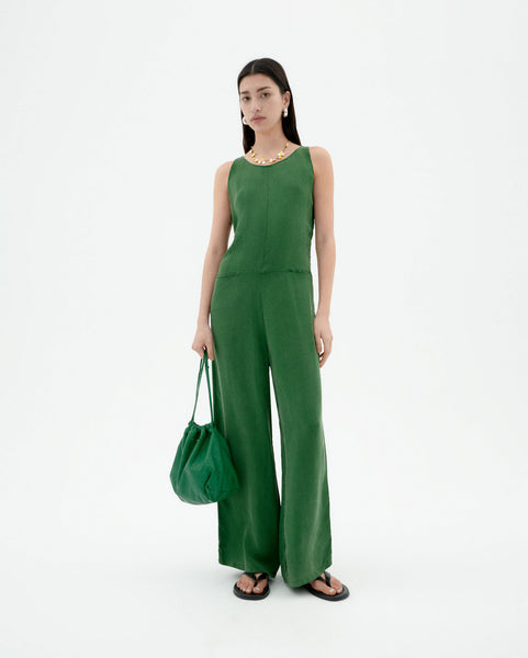 Sustainable Jumpsuit Green Adriana Woman | Thinking Mu