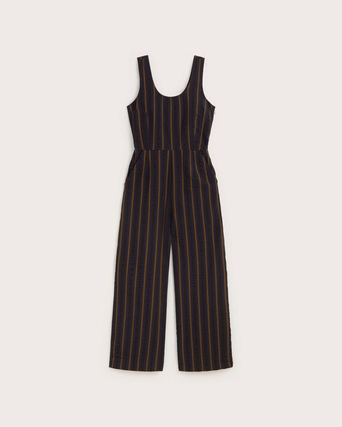 Mono seersucker rayas Raflesia sostenible silueta - 1