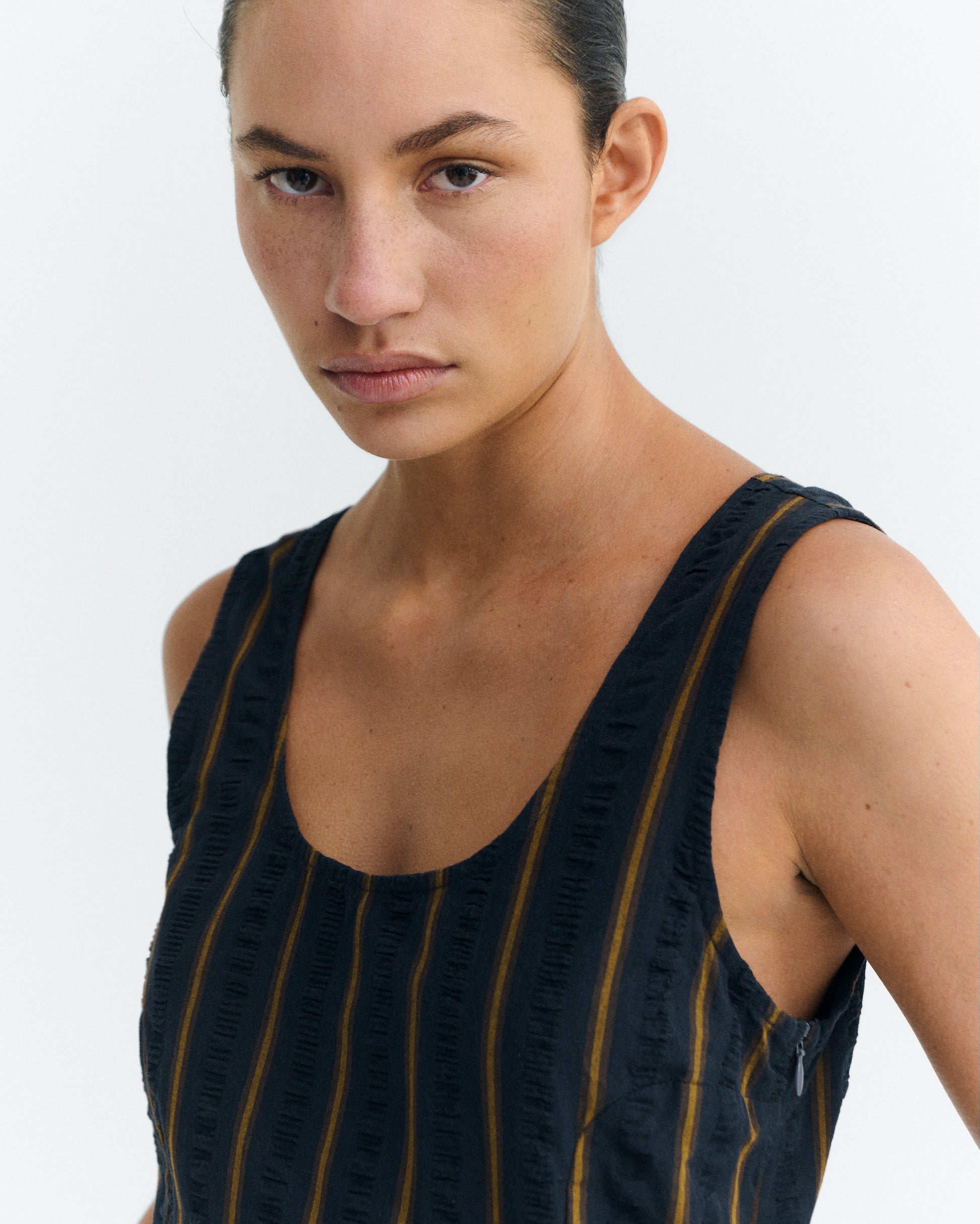 Mono seersucker rayas Raflesia sostenible - 4