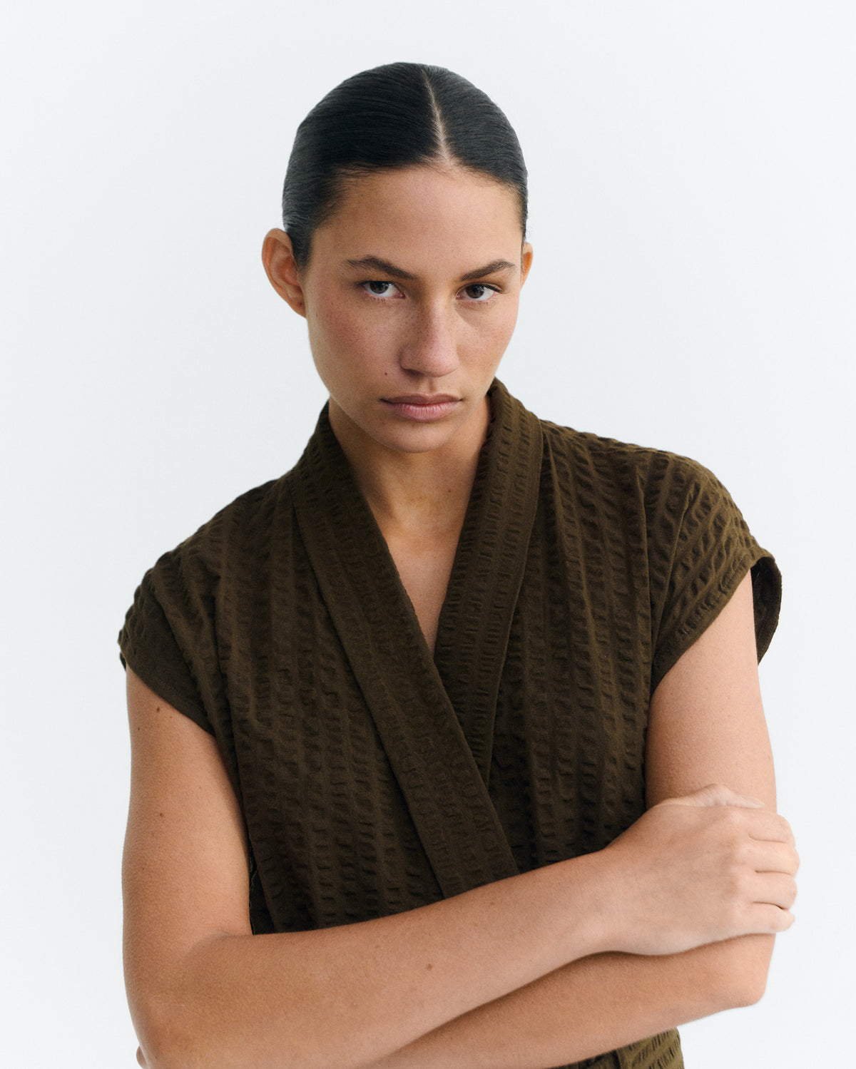 Mono seersucker marrón lazo Malawi sostenible - 4