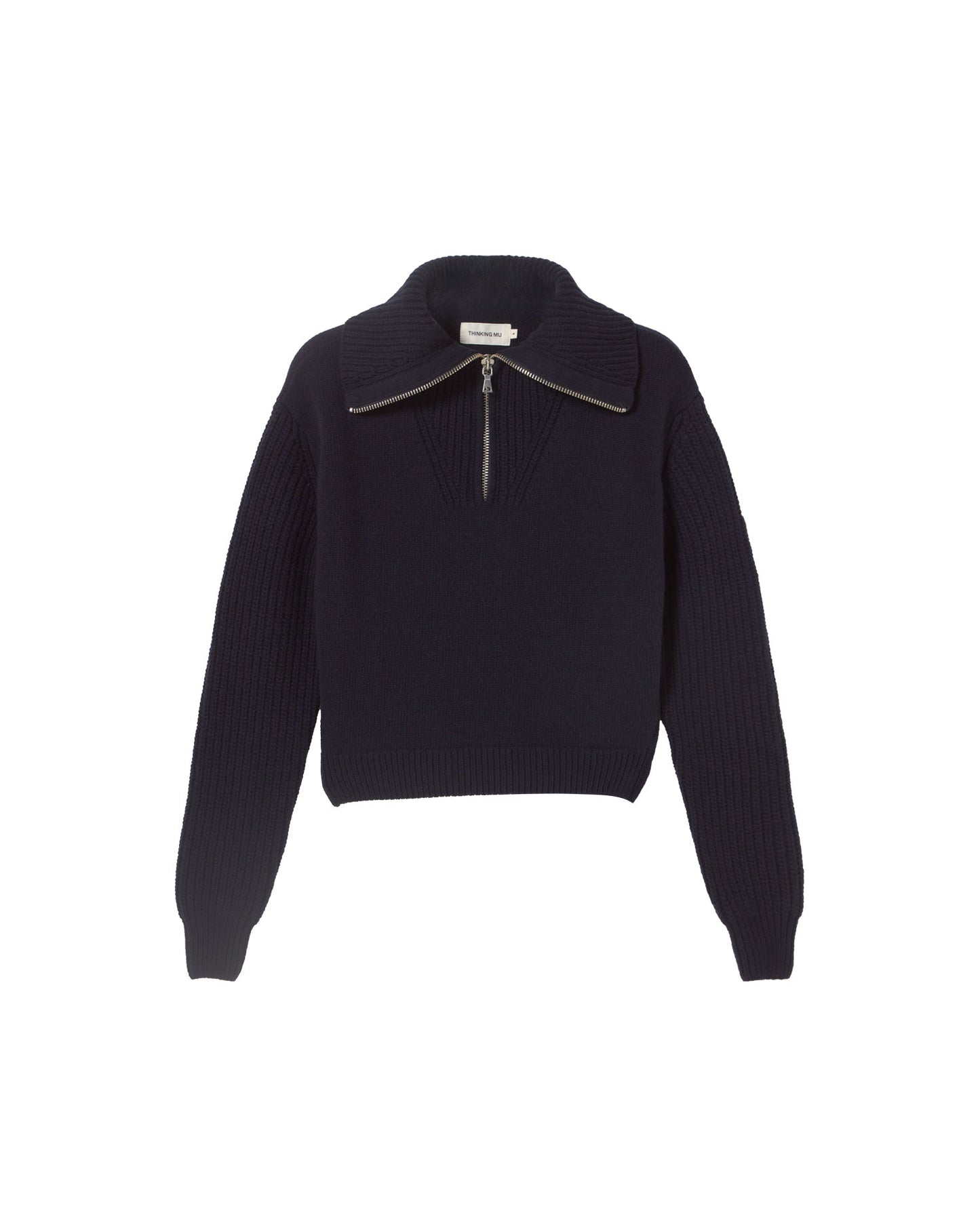 Jersey azul lana Tanit sostenible - silueta 1