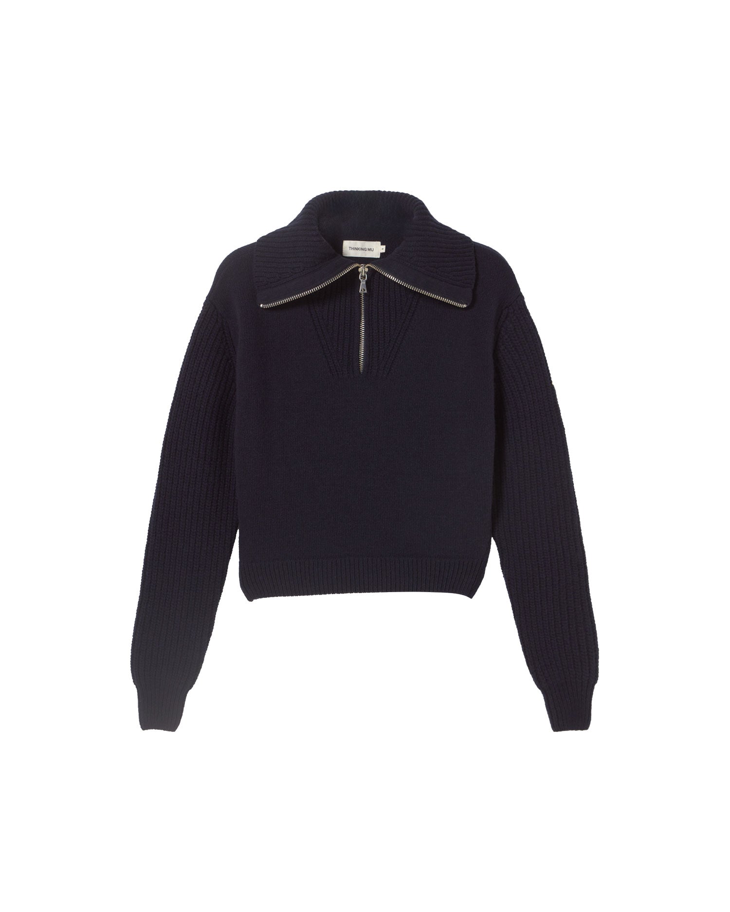 Jersey azul lana Tanit sostenible - silueta 1