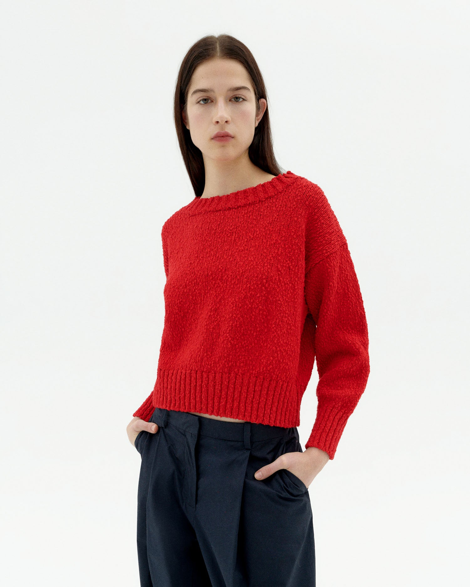 Sweater Red Clara | Woman Sustainable Clothing | Thinking Mu