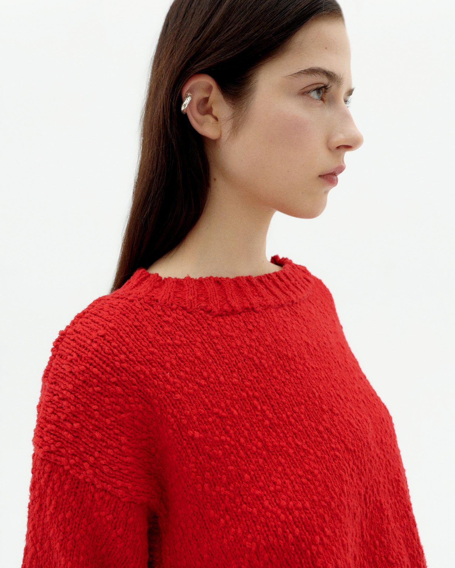Sweater Red Clara | Woman Sustainable Clothing | Thinking Mu