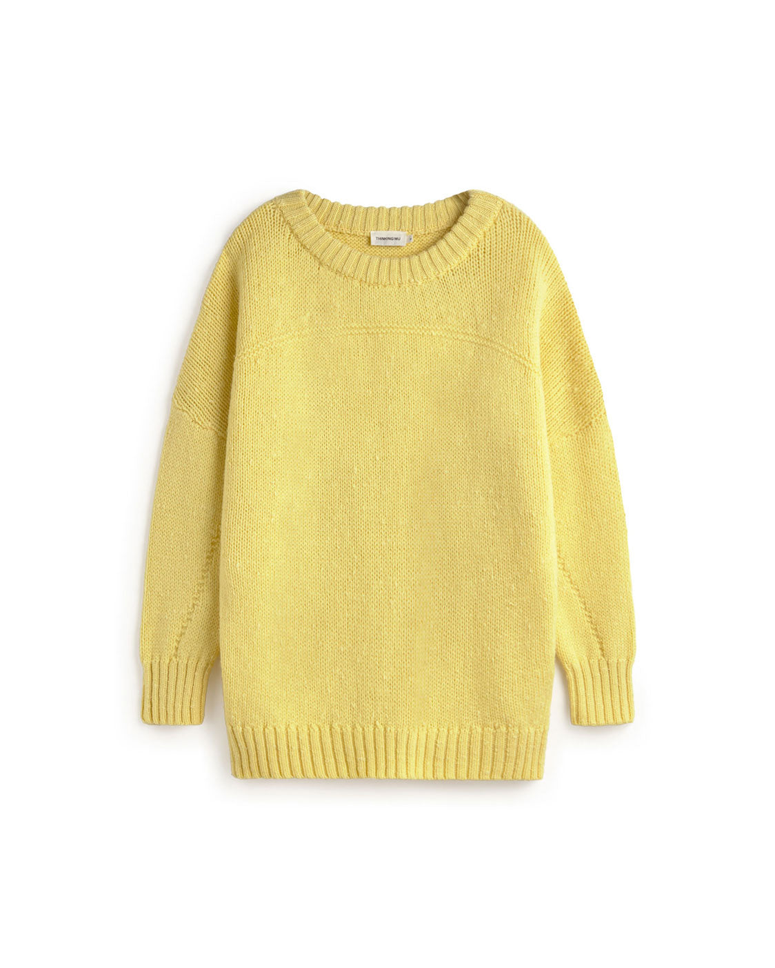 Jersey oversize lana merino amarillo Liza sostenible - silueta 1