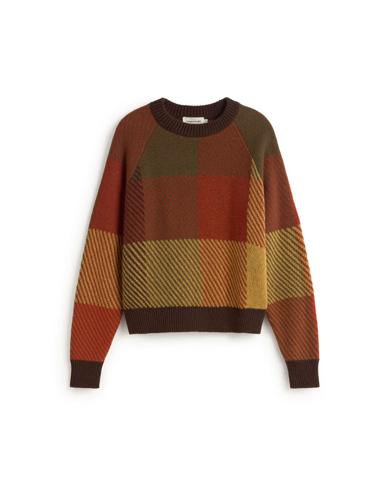 Jersey cuadros lana Nur sostenible silueta - 1