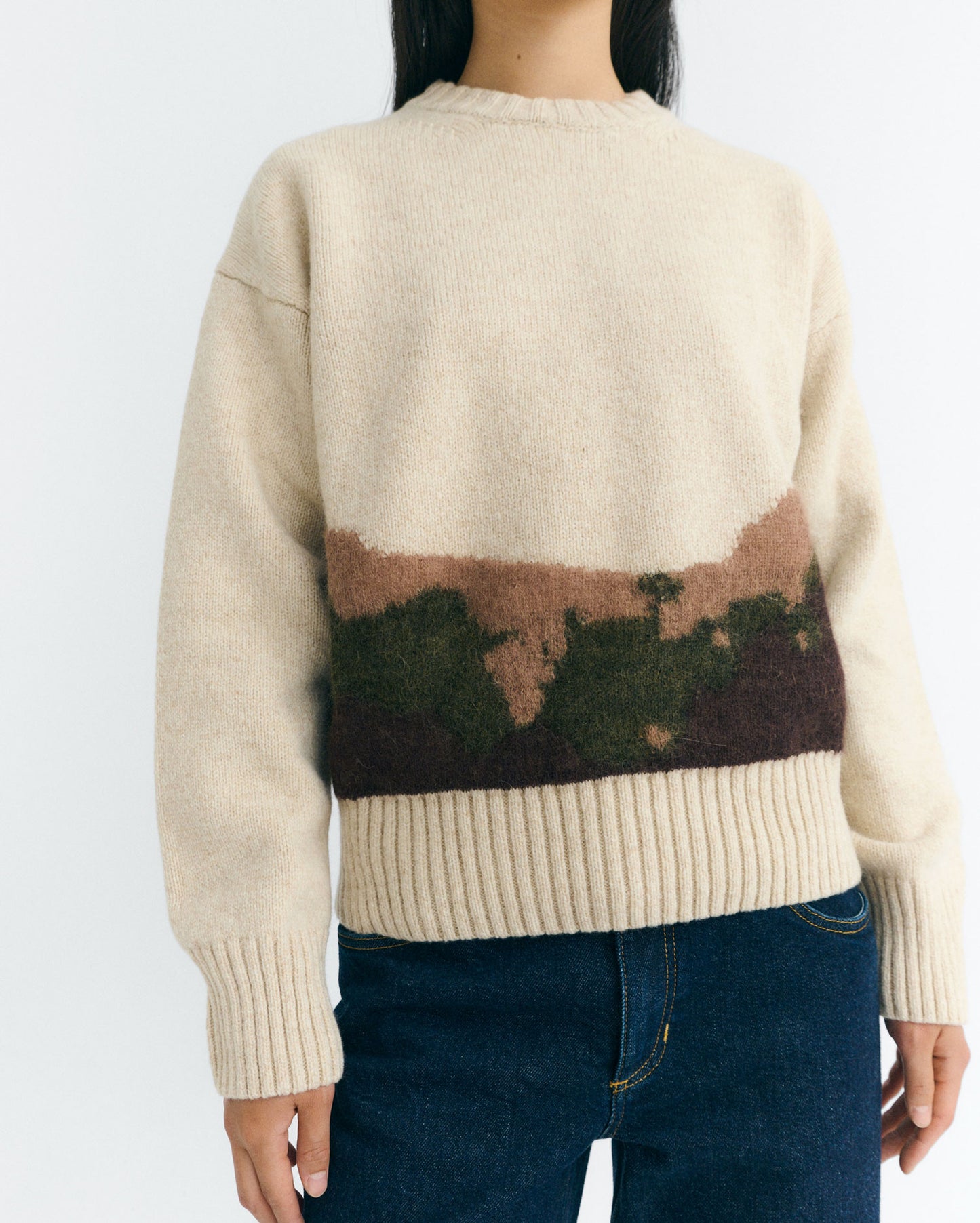 Jersey punto texturizado lana crudo Petra sostenible - 3