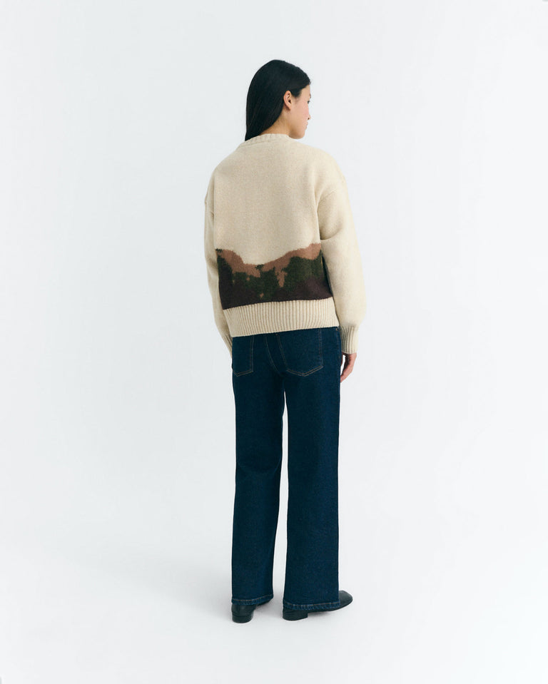 Jersey punto texturizado lana crudo Petra sostenible - 4