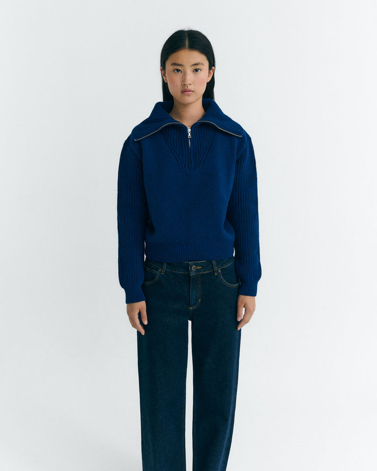 Jersey lana azul Tanit sostenible - 1