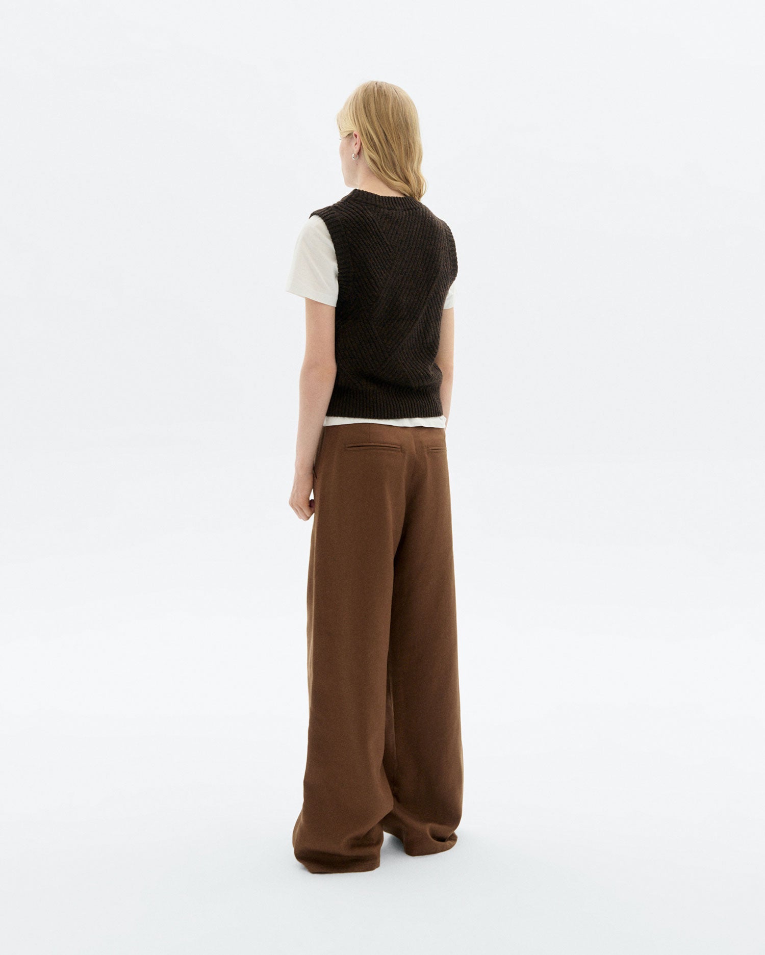 Chaleco punto lana marrón Kaia sostenible - 4