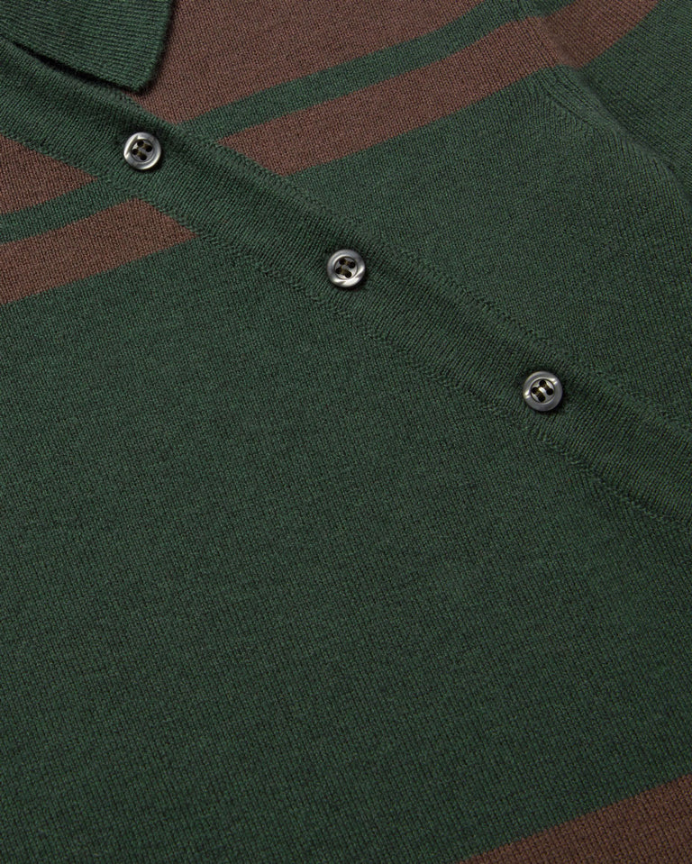 Sueter lana merino rayas verde Dante sostenible silueta - 2