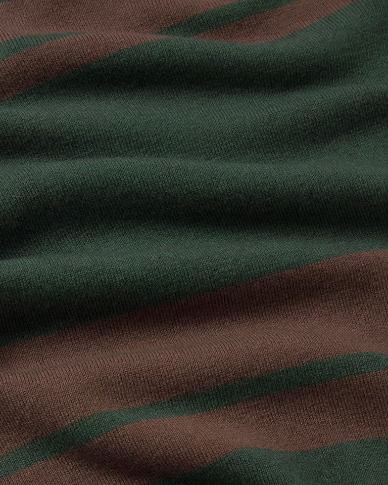 Sueter lana merino rayas verde Dante sostenible silueta - 3