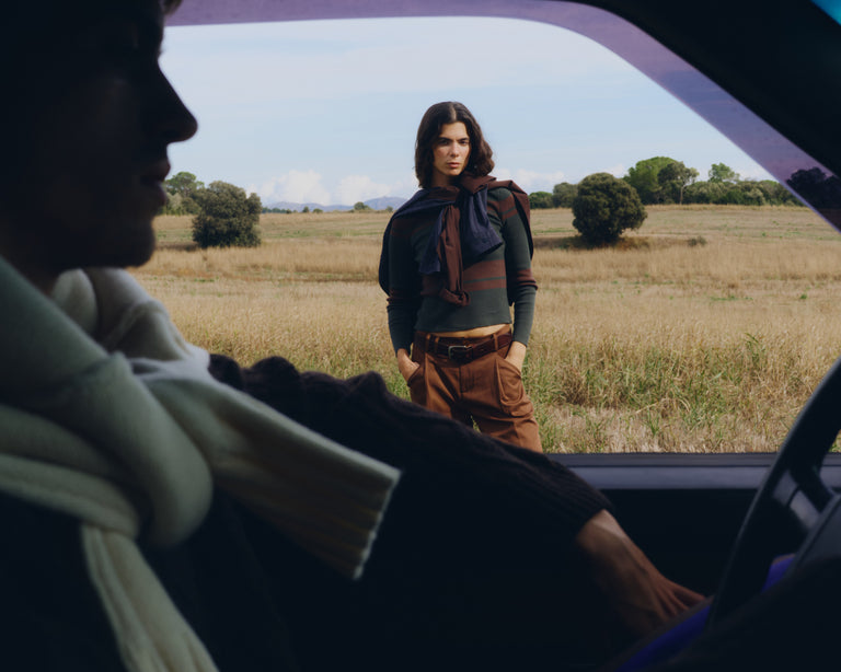 Sueter lana merino rayas verde Dante sostenible - Edit 1